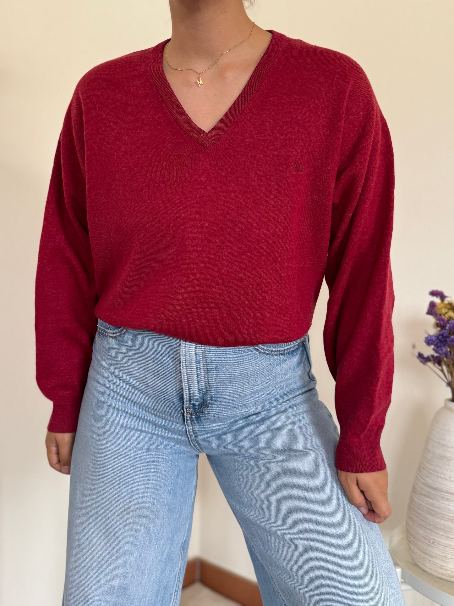 Burberry V-neck Knit Sweater