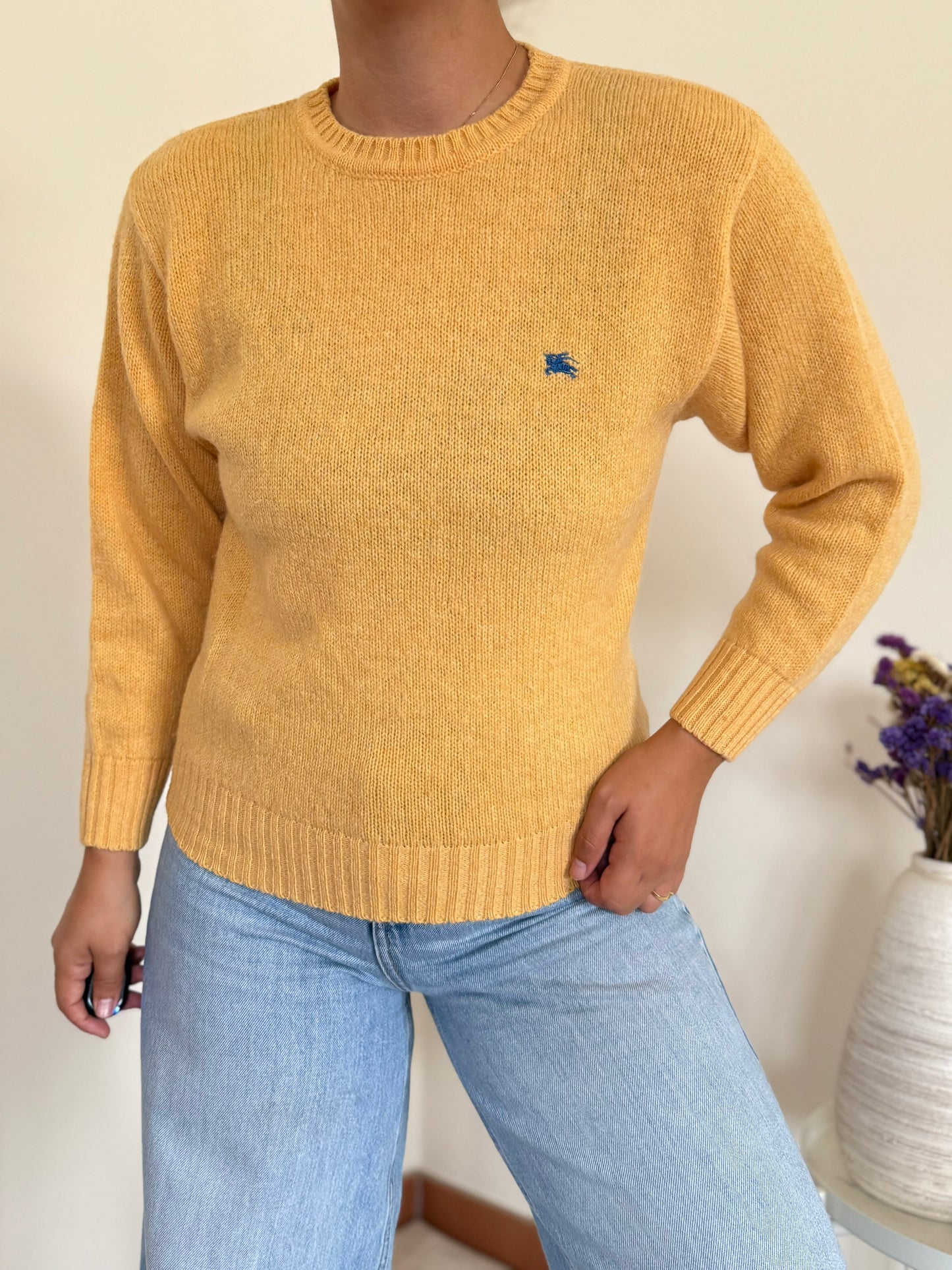 Burberry Round neck Knit Sweater 100% Wool
