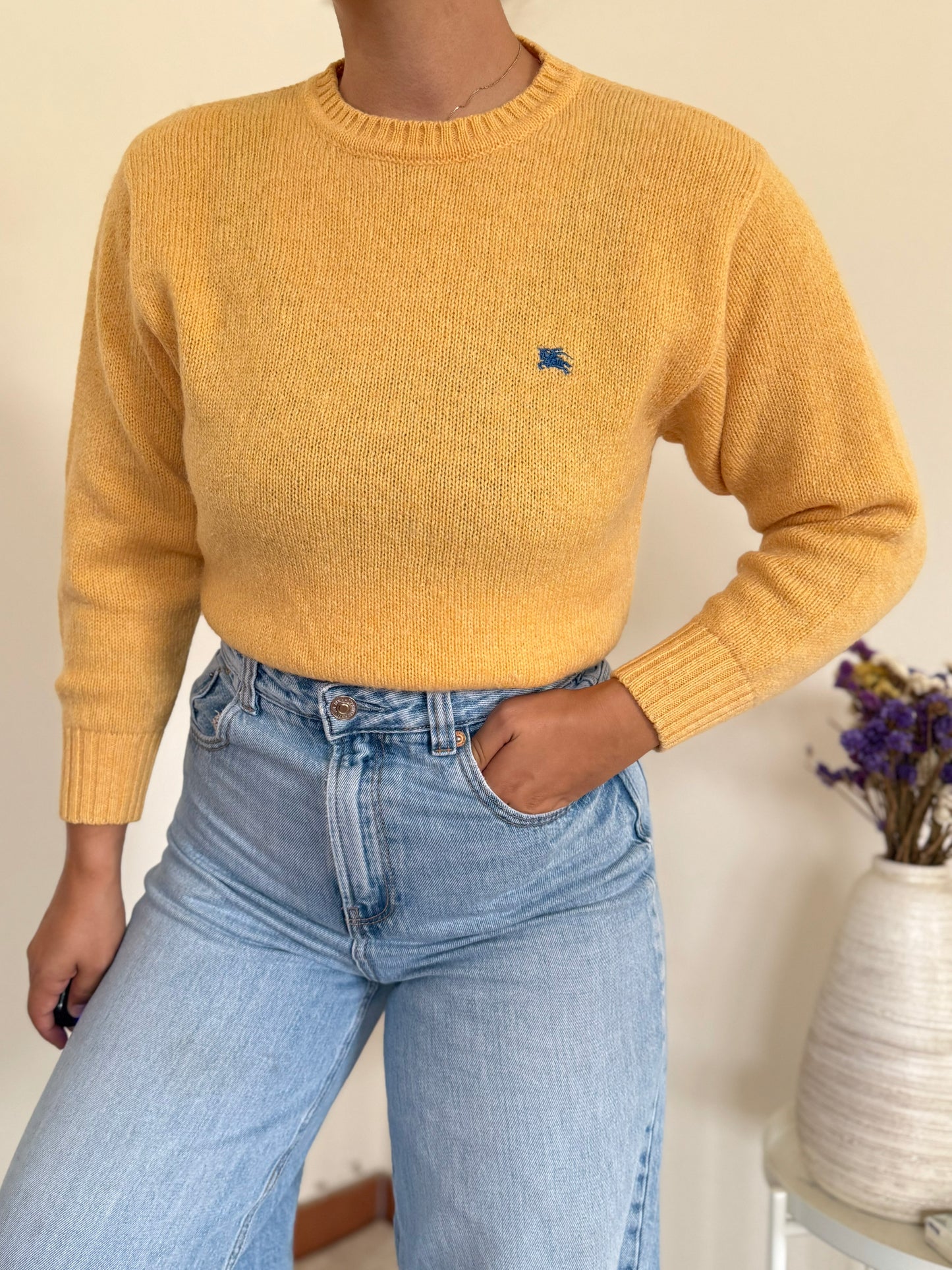 Burberry Round neck Knit Sweater 100% Wool