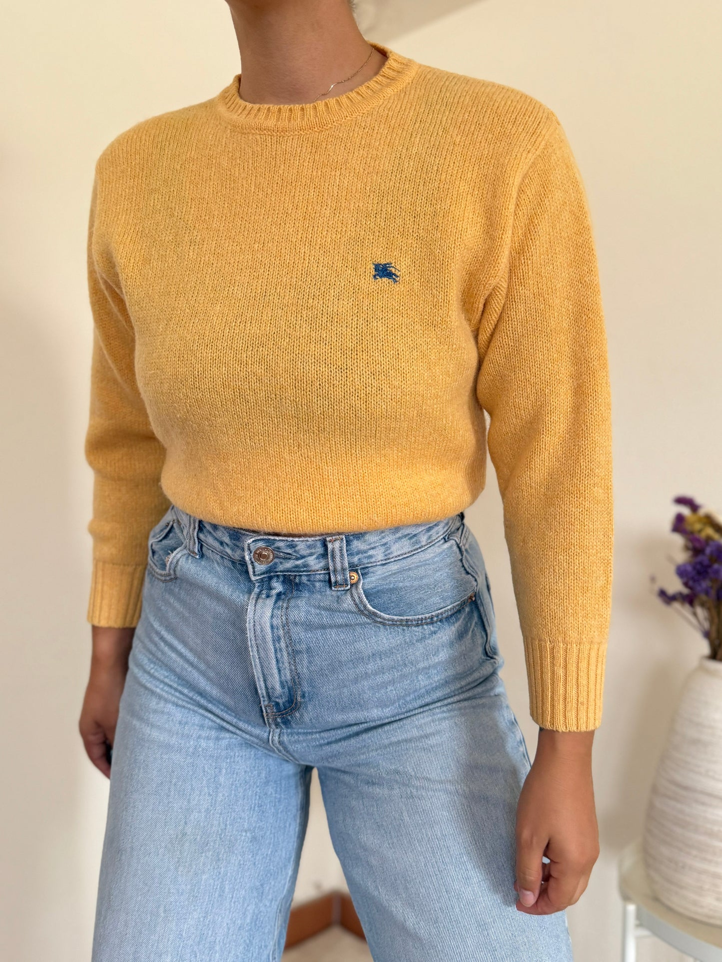 Burberry Round neck Knit Sweater 100% Wool