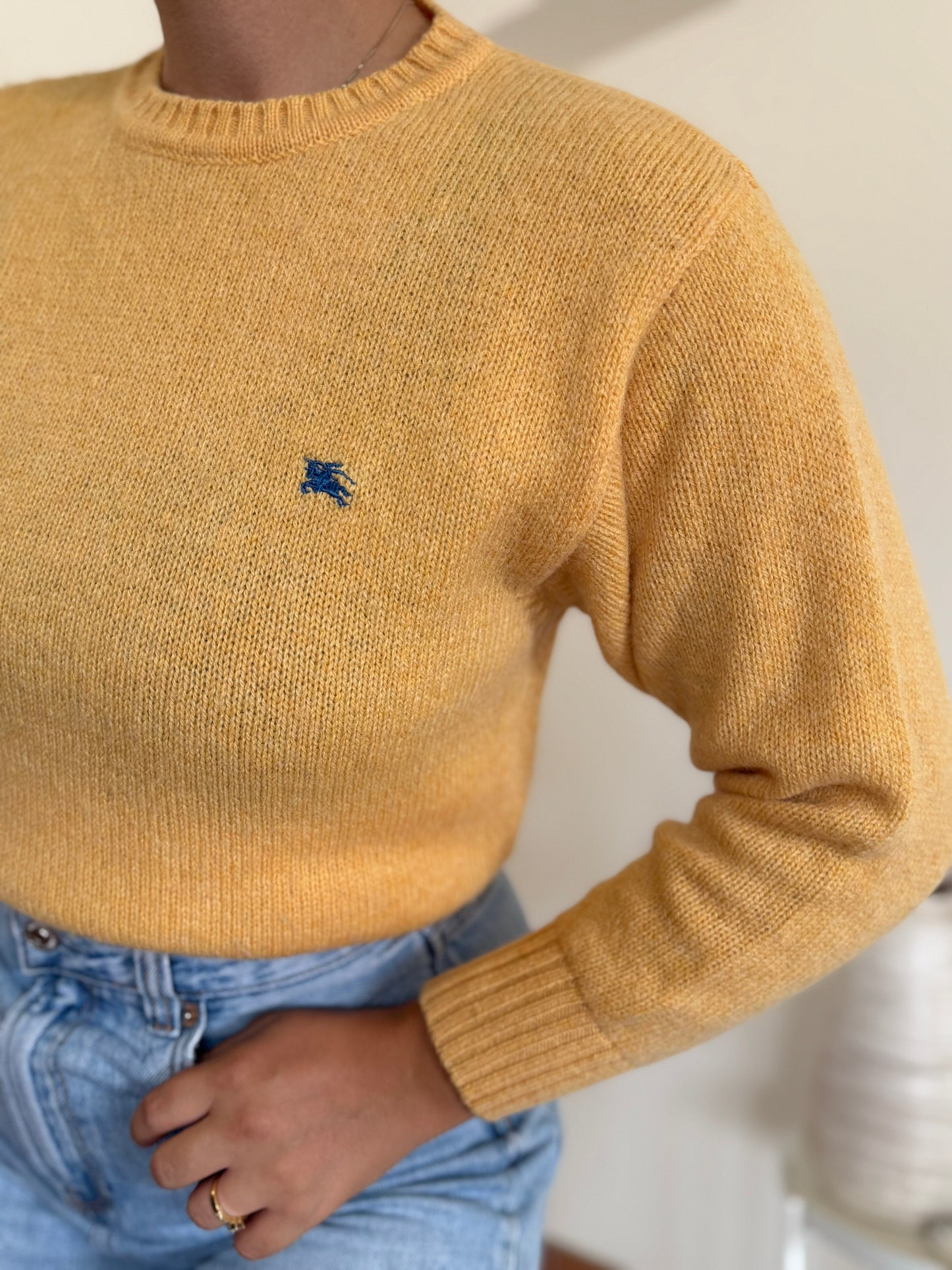 Burberry Round neck Knit Sweater 100% Wool