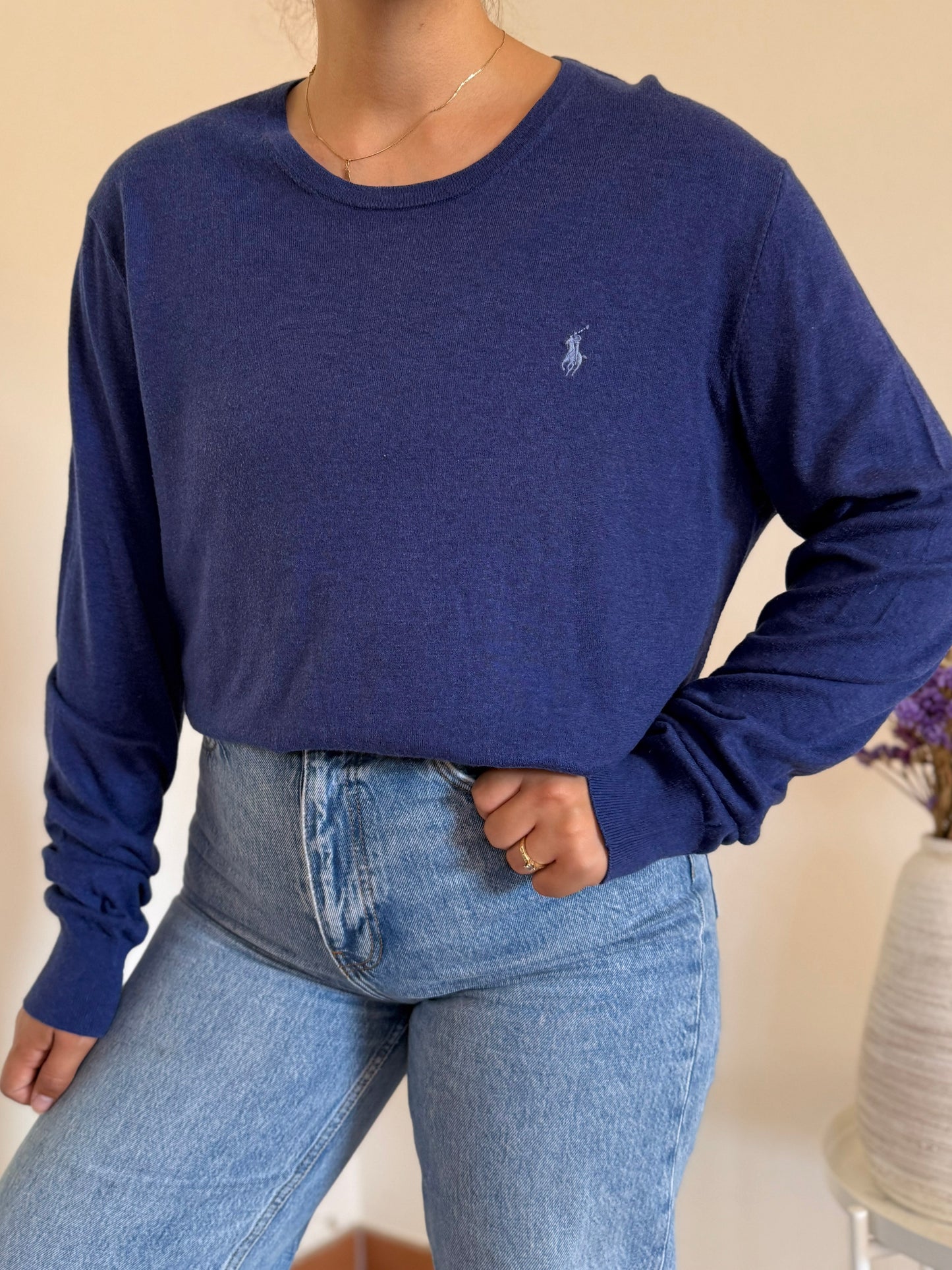 Ralph Lauren Round Neck Knit Sweater 15% Cachemira