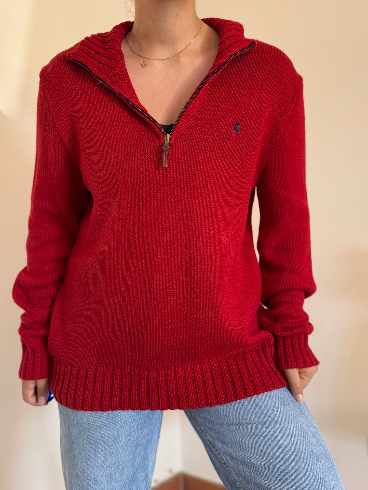 Ralph Lauren 1/4 Zip Neck Knit Sweater
