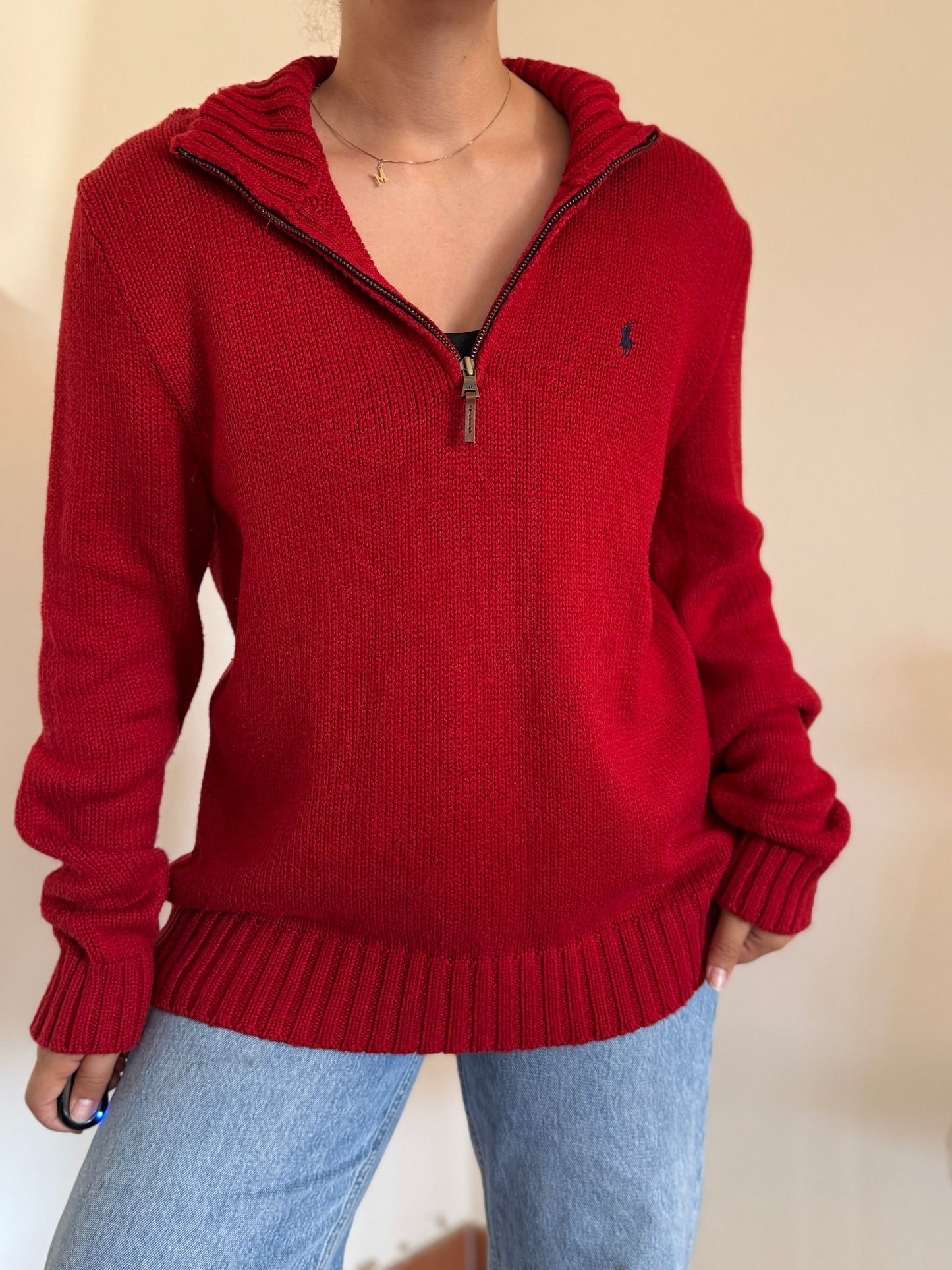 Ralph Lauren 1/4 Zip Neck Knit Sweater