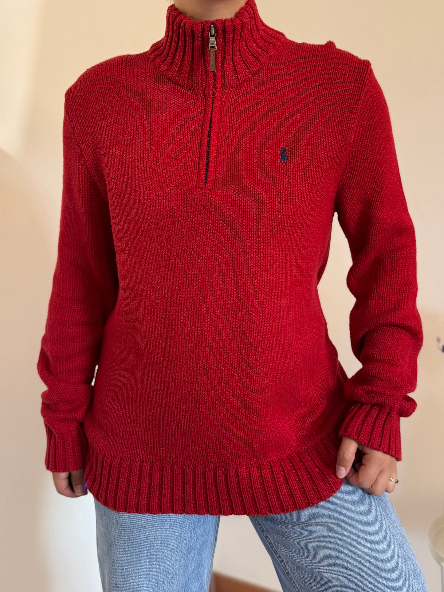 Ralph Lauren 1/4 Zip Neck Knit Sweater