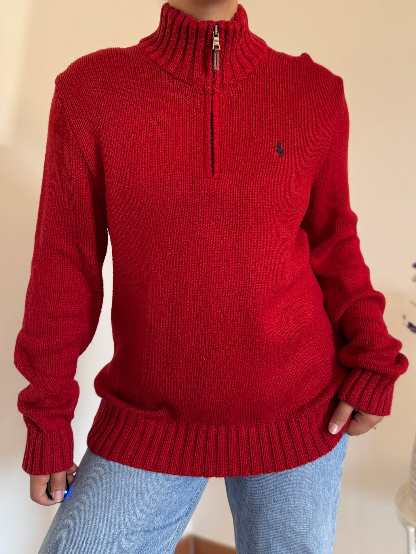 Ralph Lauren 1/4 Zip Neck Knit Sweater