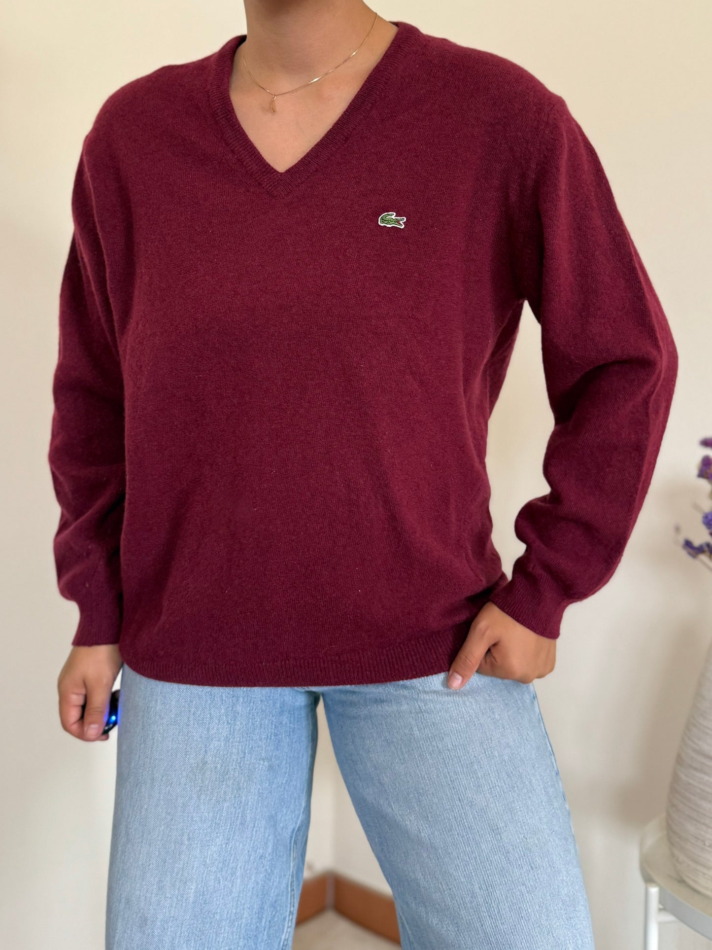 Lacoste Round Neck Sweater 100% Lã