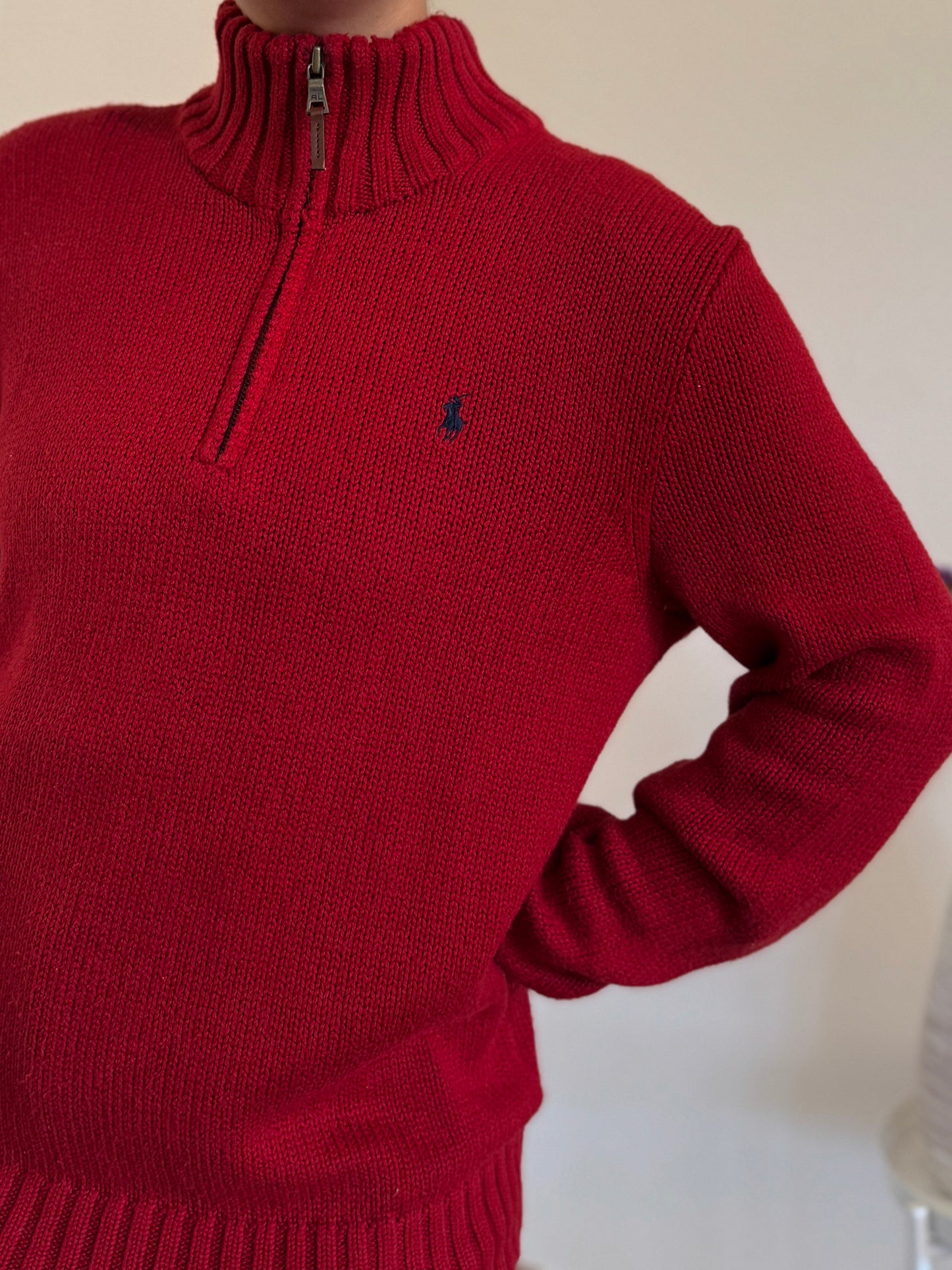 Ralph Lauren 1/4 Zip Neck Knit Sweater
