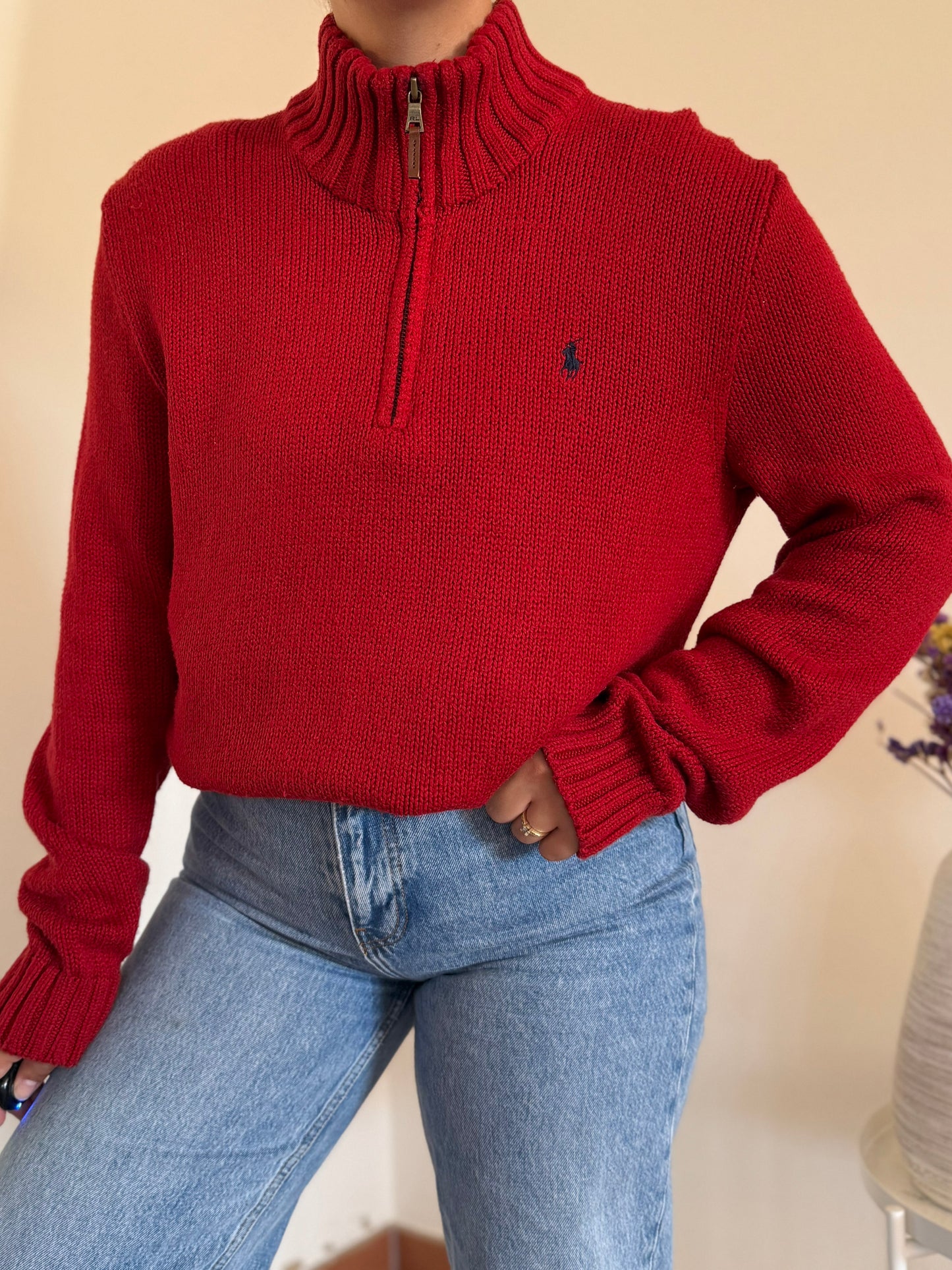 Ralph Lauren 1/4 Zip Neck Knit Sweater