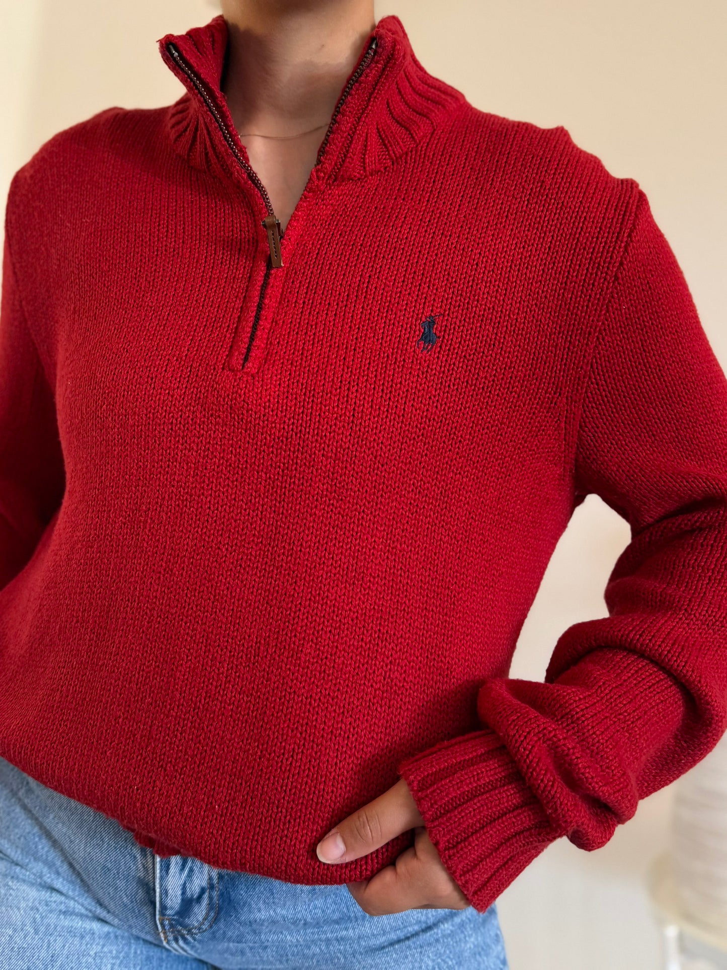 Ralph Lauren 1/4 Zip Neck Knit Sweater