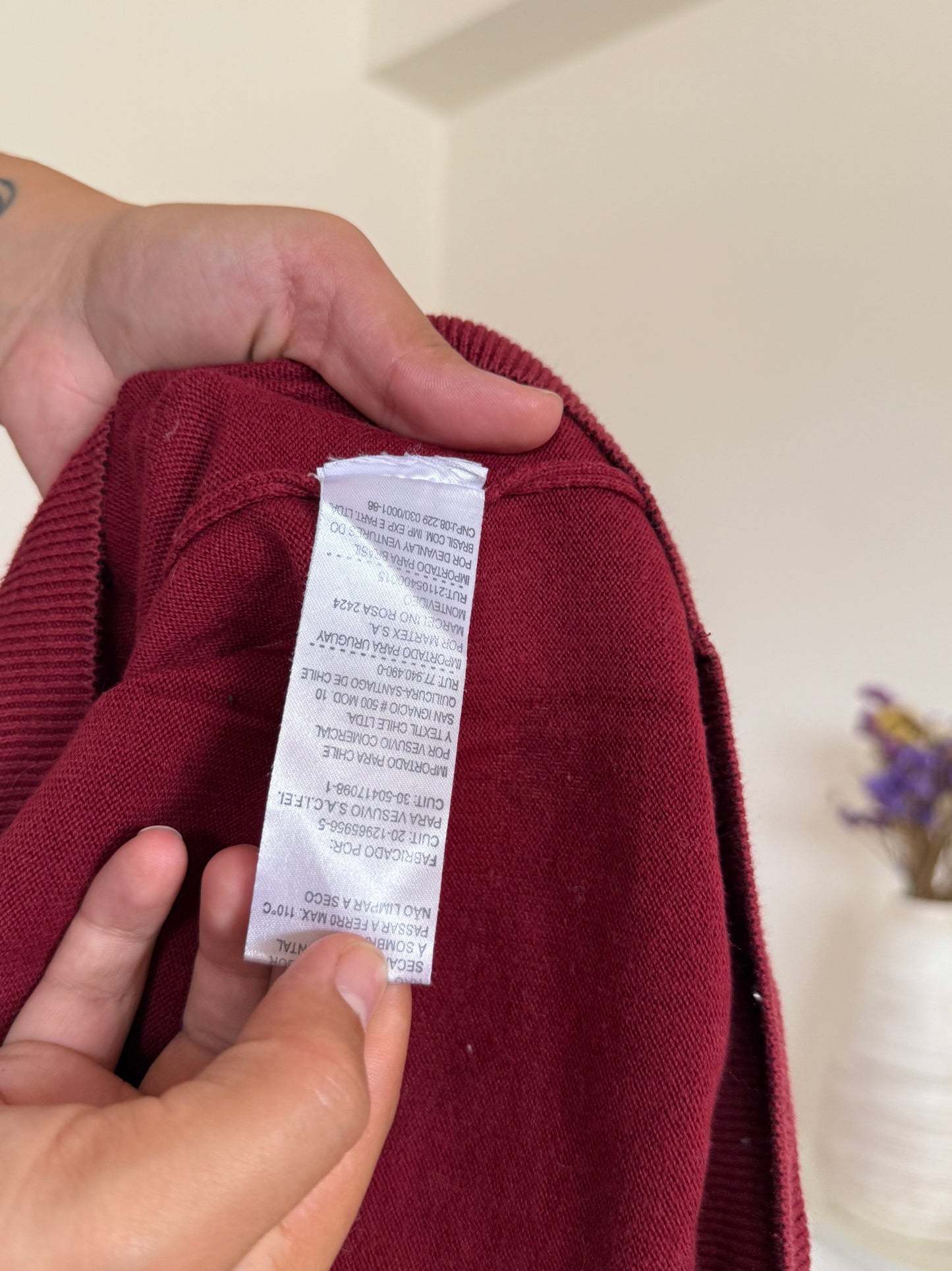 Lacoste V-Neck Sweater 100% Algodão