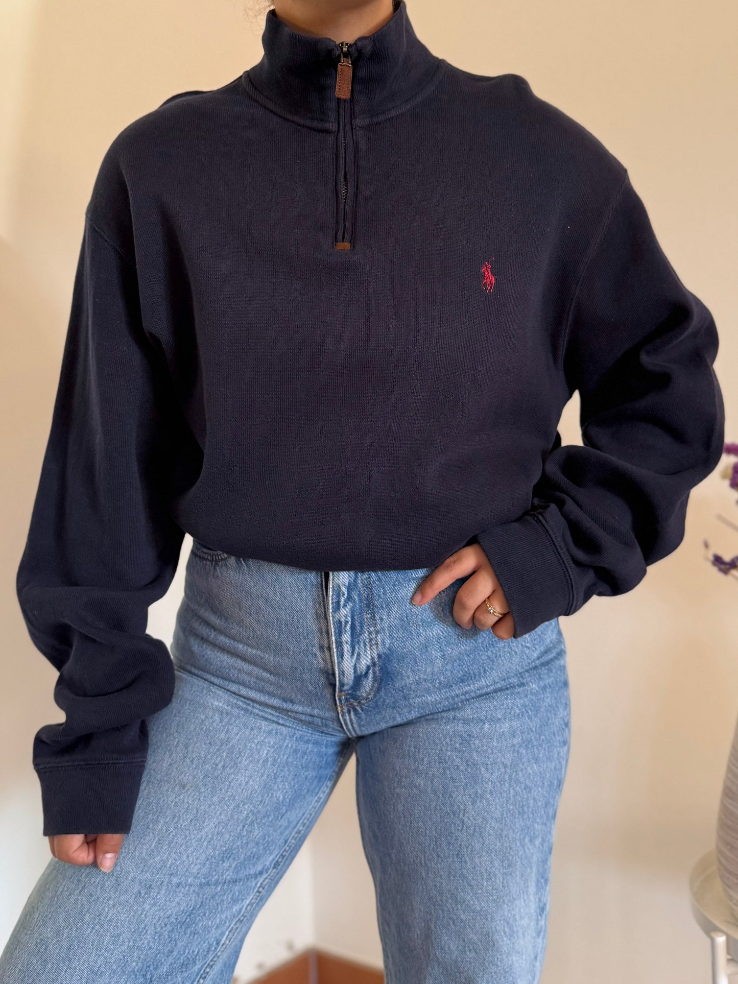 Ralph Lauren 1/4 Zip Neck Knit Sweater