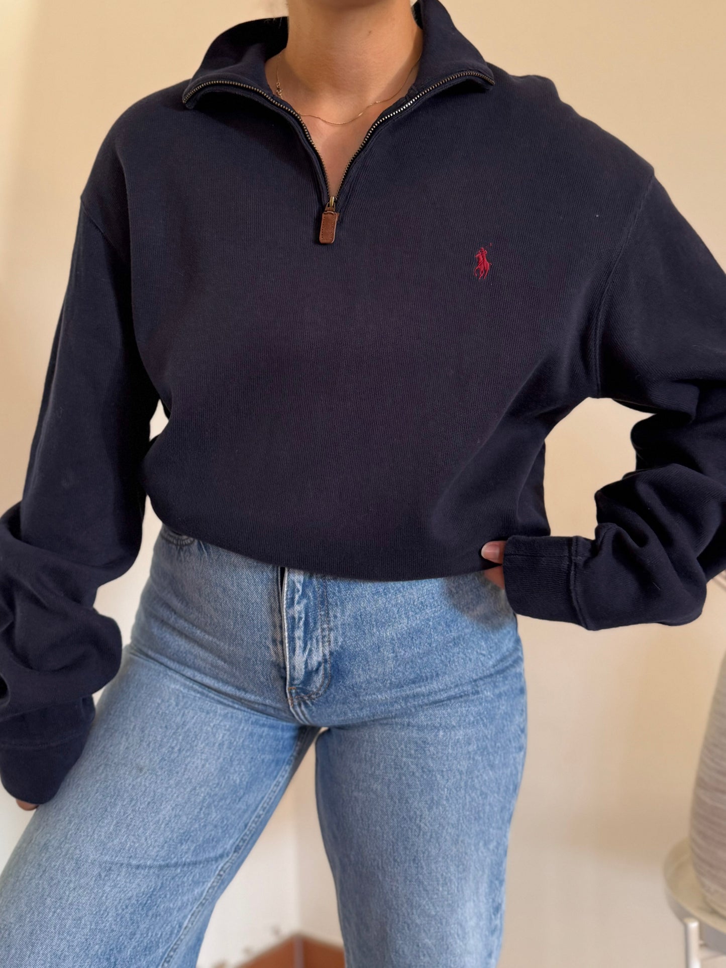 Ralph Lauren 1/4 Zip Neck Knit Sweater