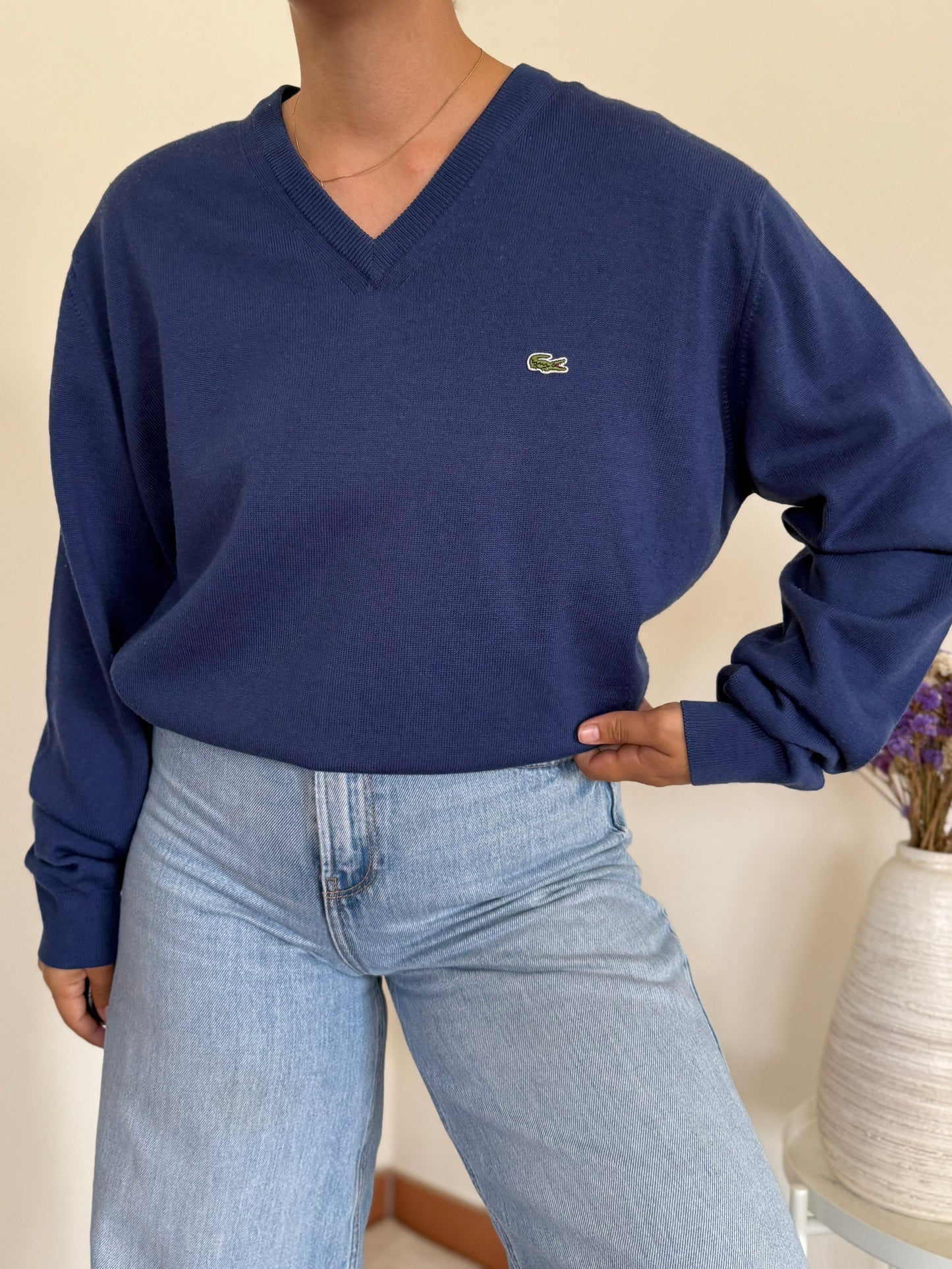 Lacoste V-Neck Sweater 50% Lã