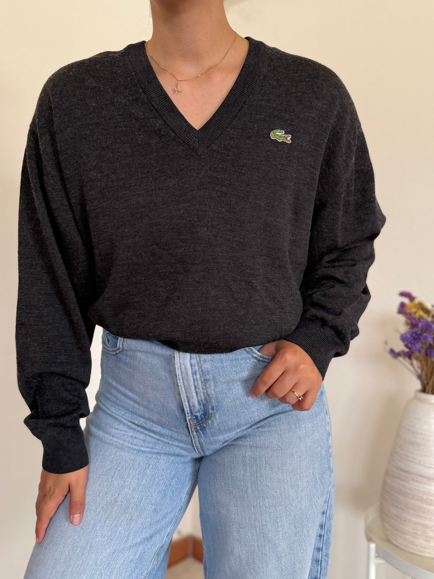 Lacoste V-Neck Sweater 50% Lã