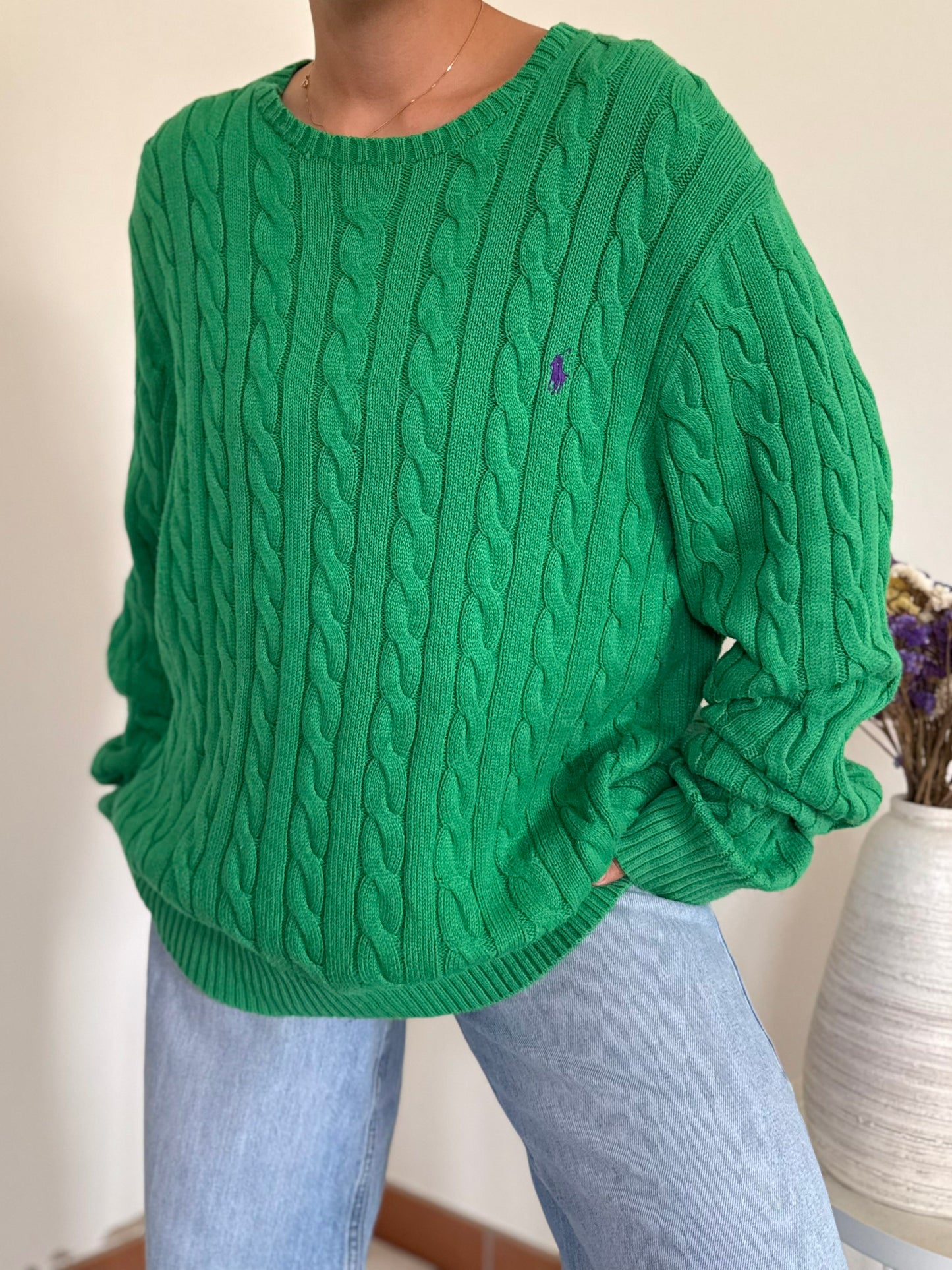 Ralph Lauren Cable Knit Round Neck Sweater