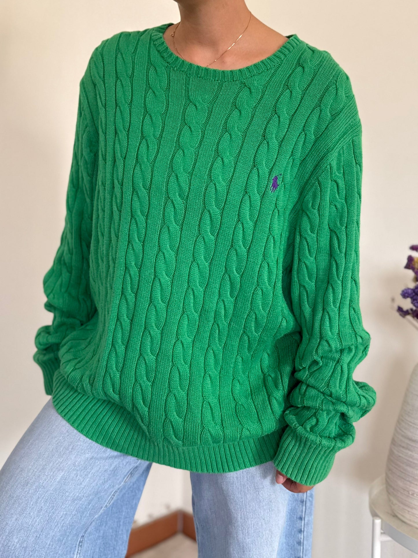 Ralph Lauren Cable Knit Round Neck Sweater