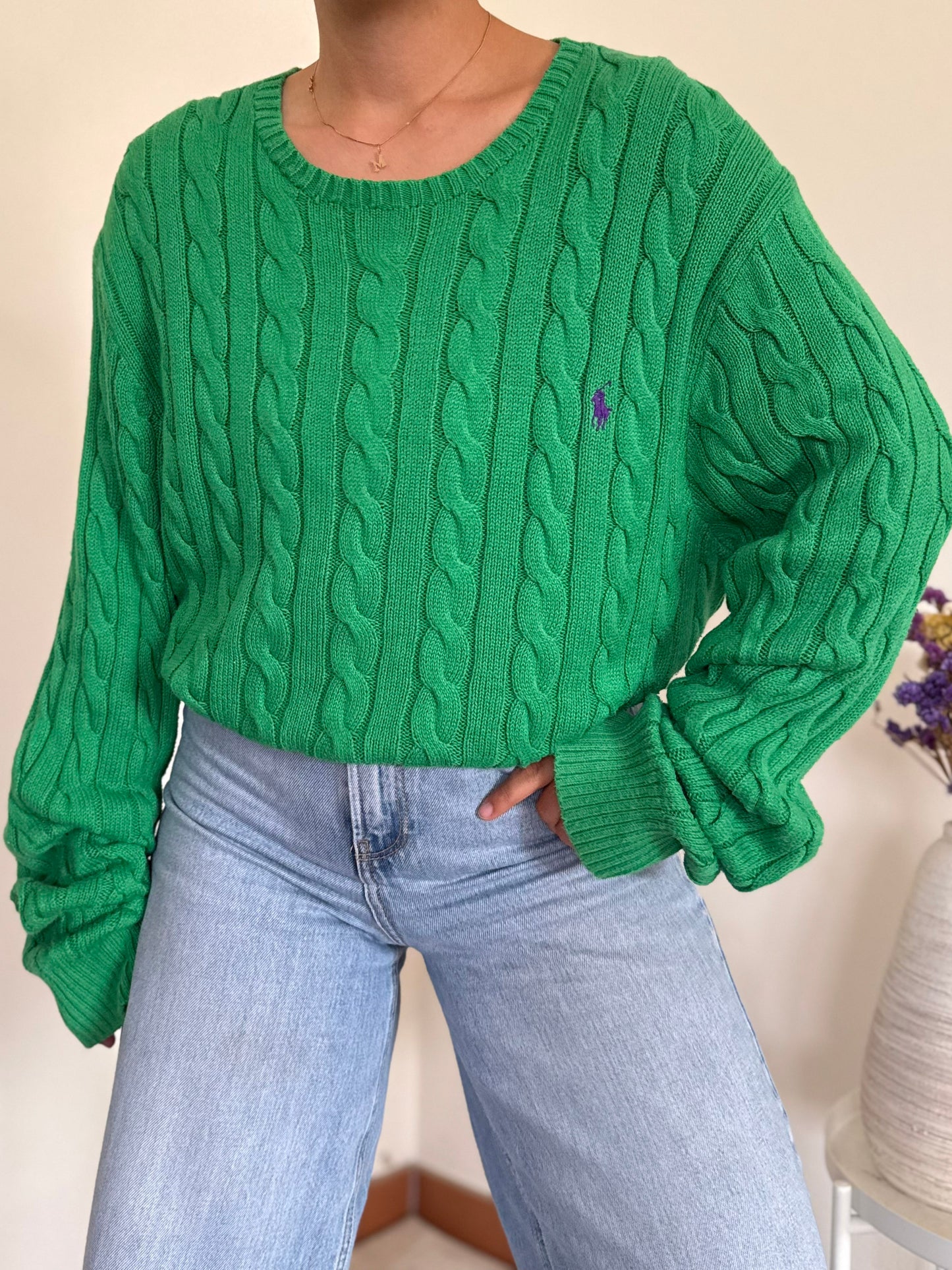 Ralph Lauren Cable Knit Round Neck Sweater