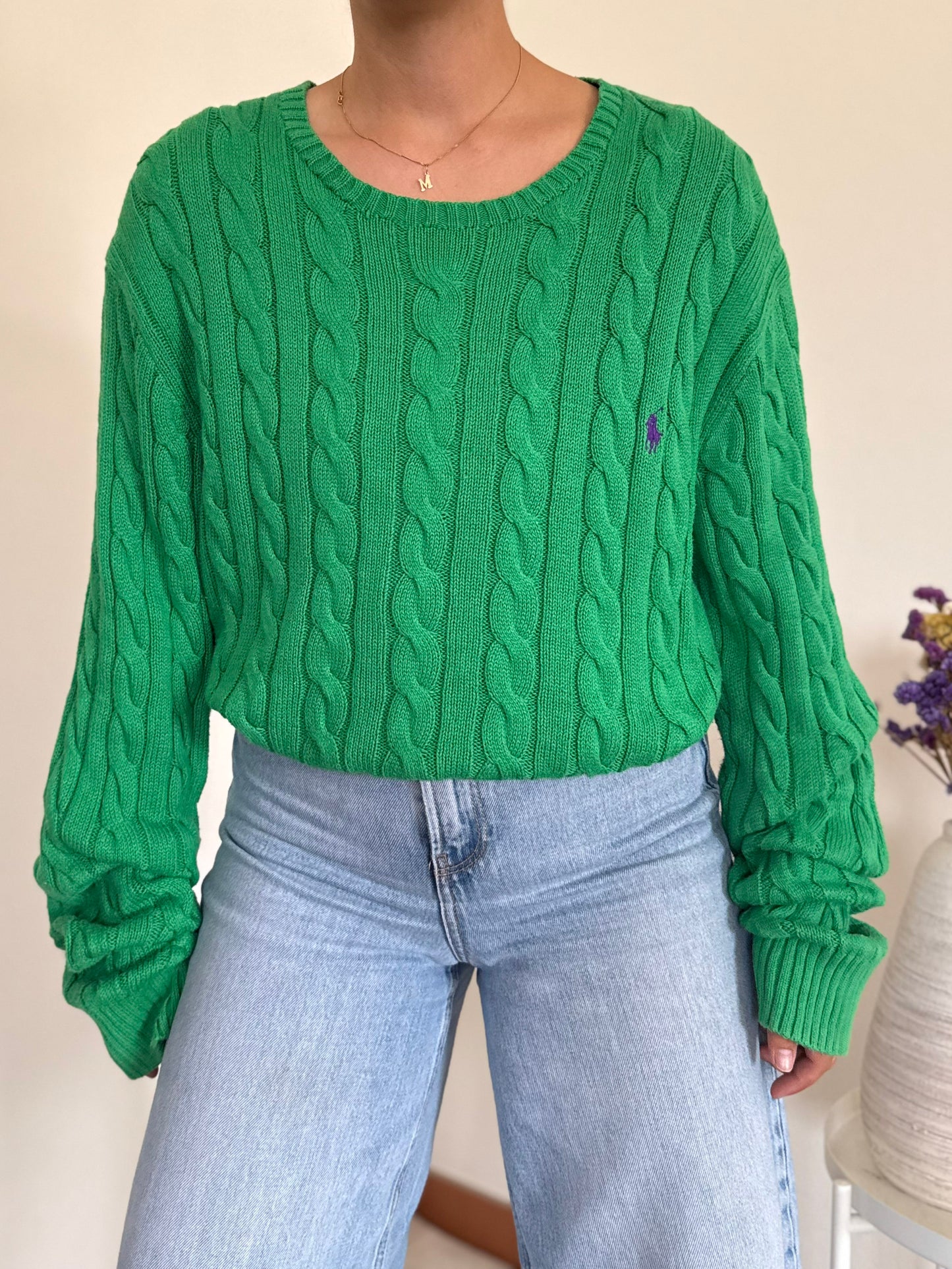Ralph Lauren Cable Knit Round Neck Sweater