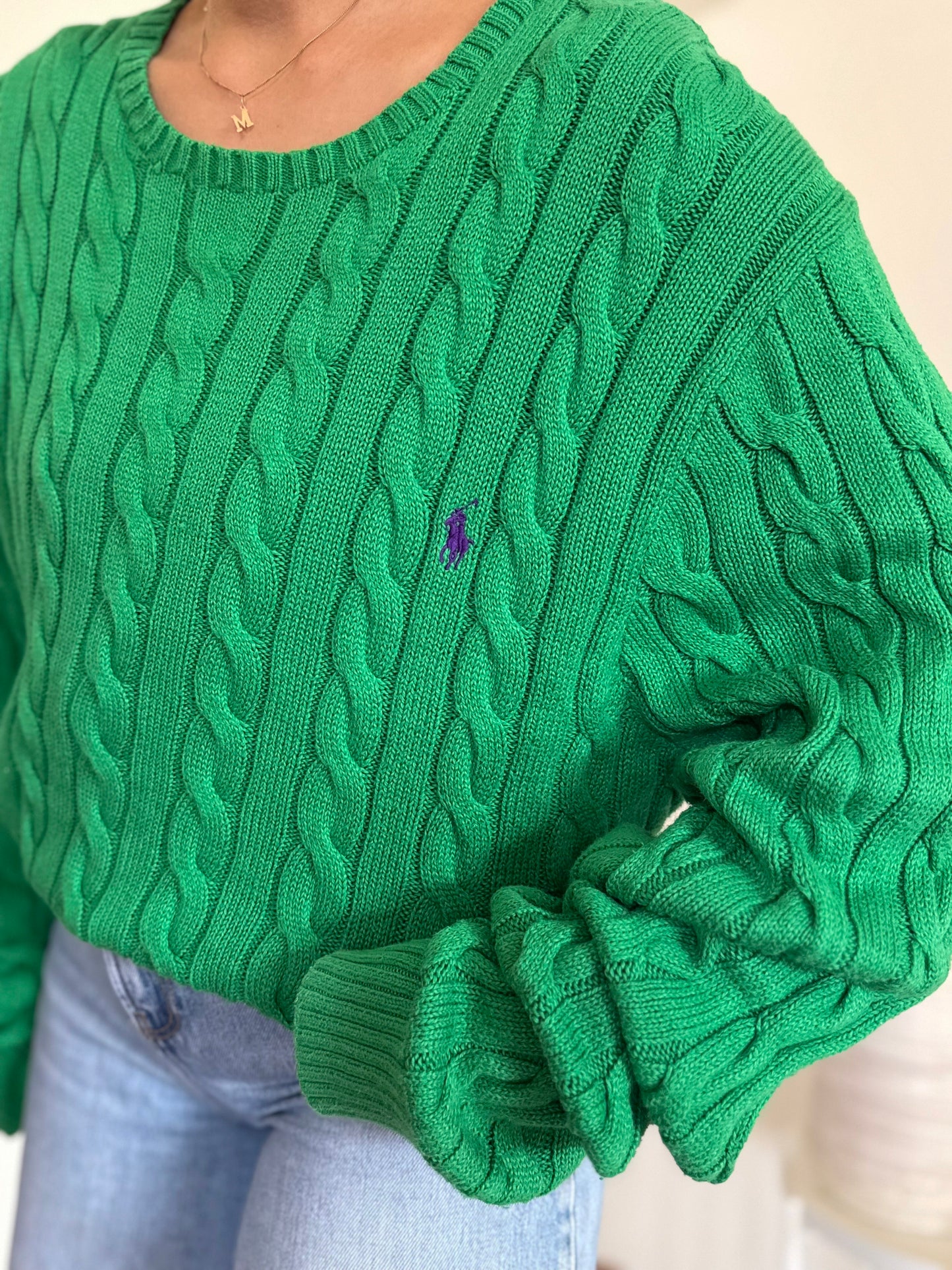 Ralph Lauren Cable Knit Round Neck Sweater