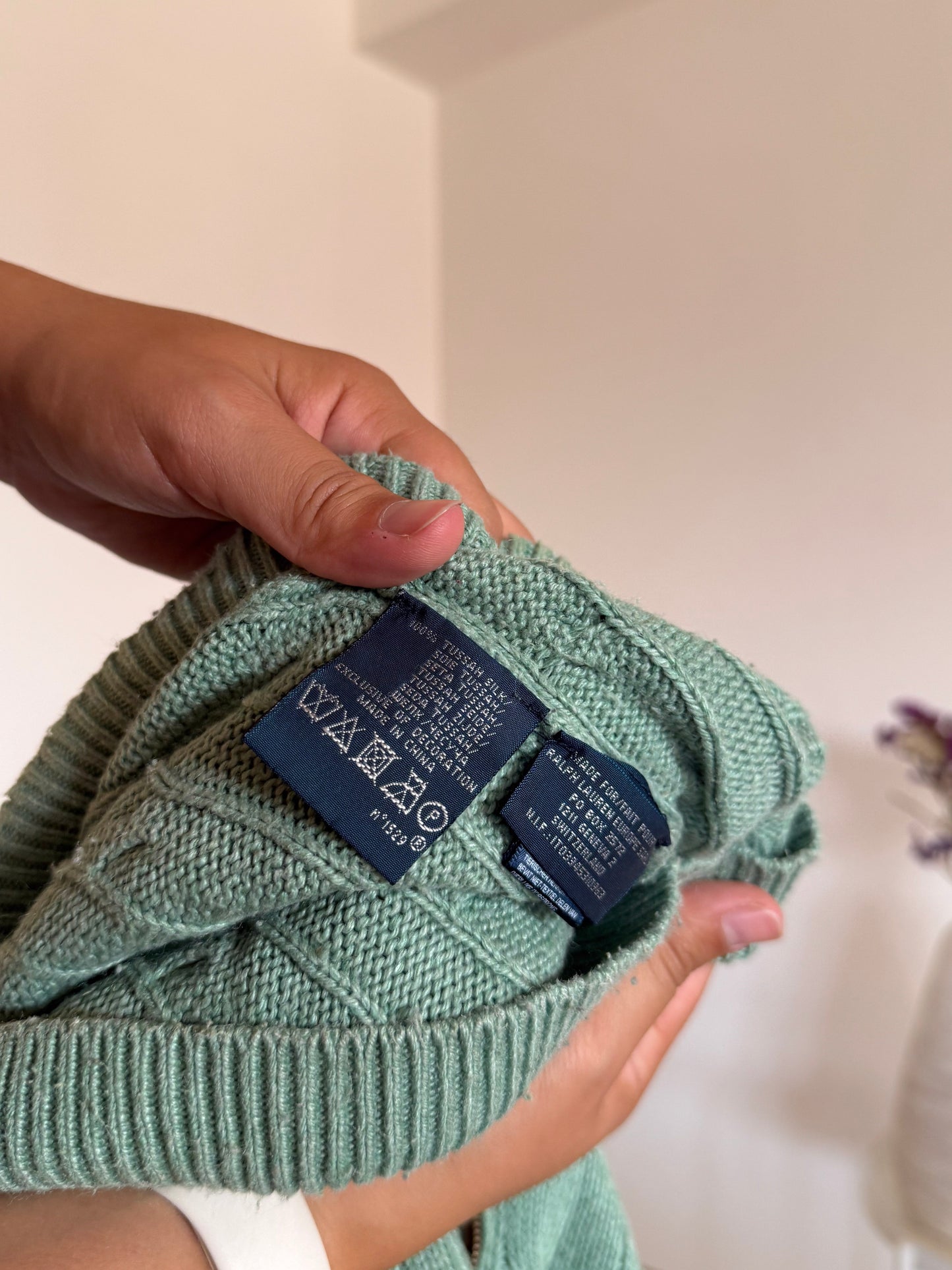 Camisola 1/4 zip neck cable knit Ralph Lauren