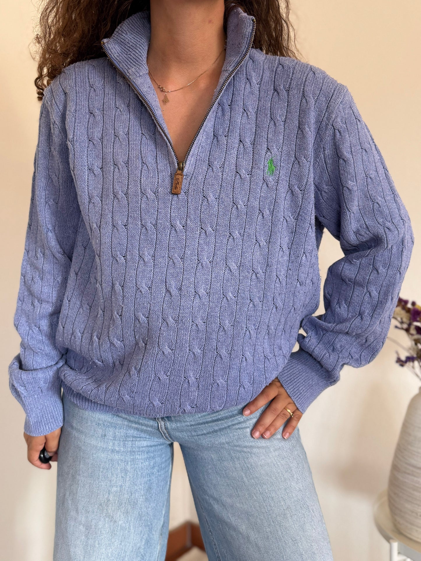 Camisola 1/4 zip neck cable knit Ralph Lauren