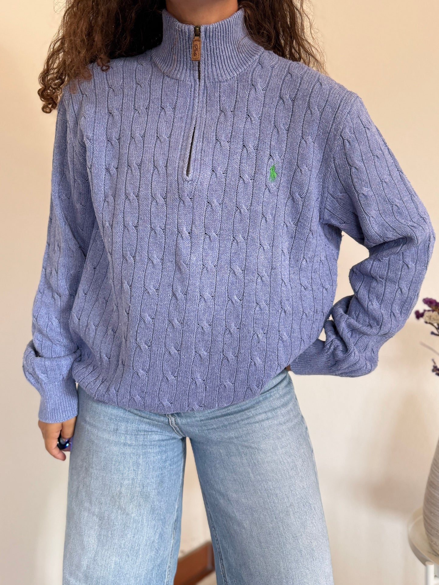 Camisola 1/4 zip neck cable knit Ralph Lauren