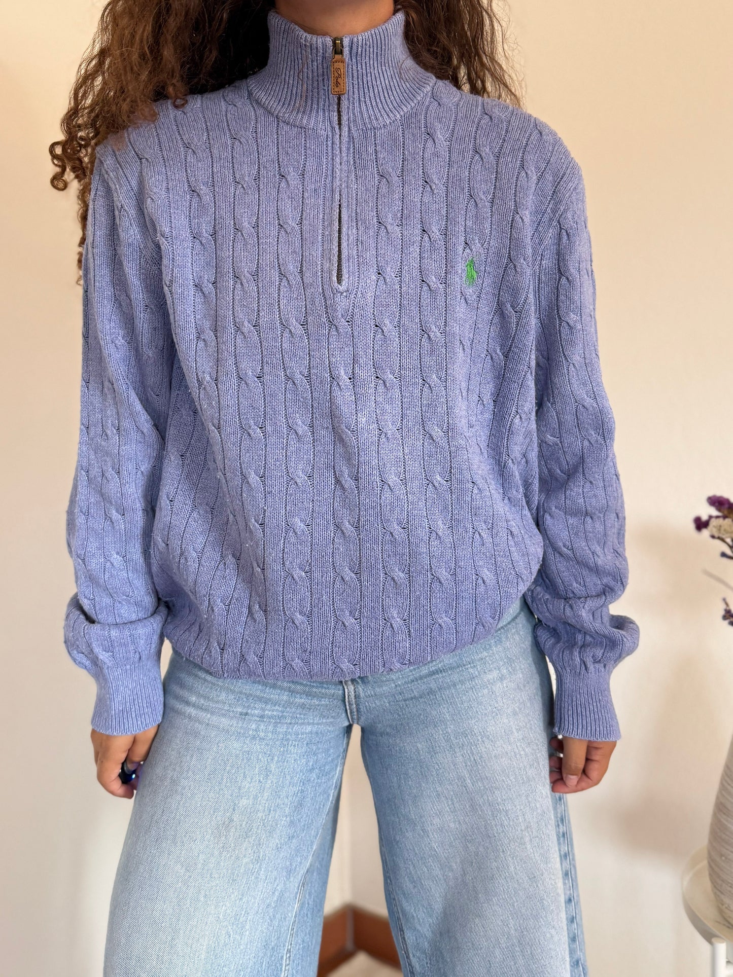 Camisola 1/4 zip neck cable knit Ralph Lauren