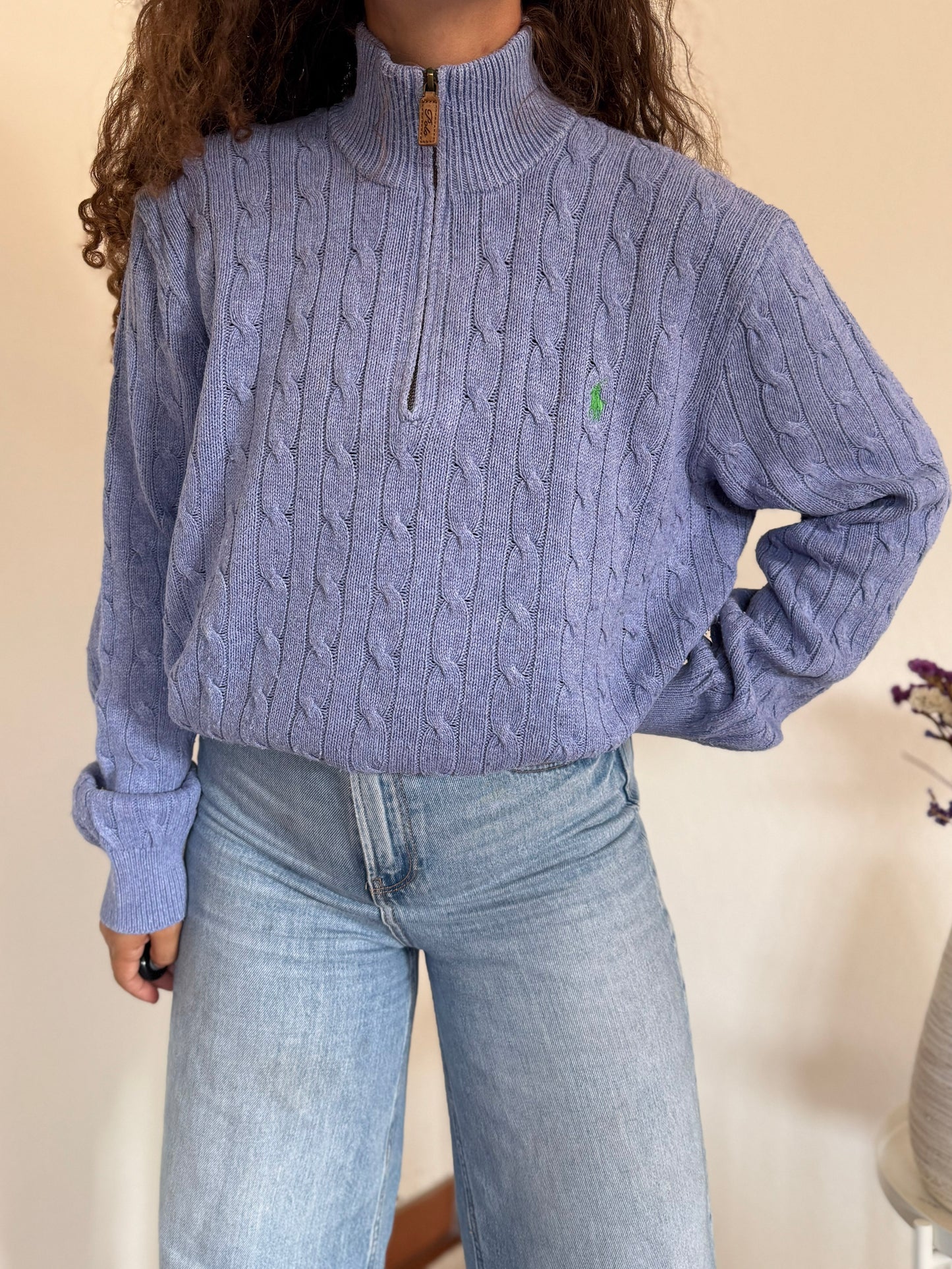 Camisola 1/4 zip neck cable knit Ralph Lauren