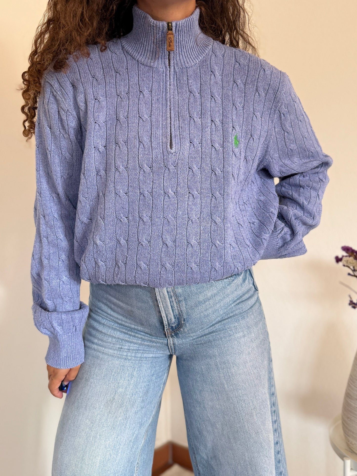 Camisola 1/4 zip neck cable knit Ralph Lauren