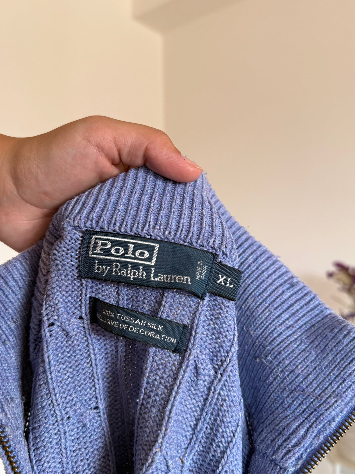 Camisola 1/4 zip neck cable knit Ralph Lauren