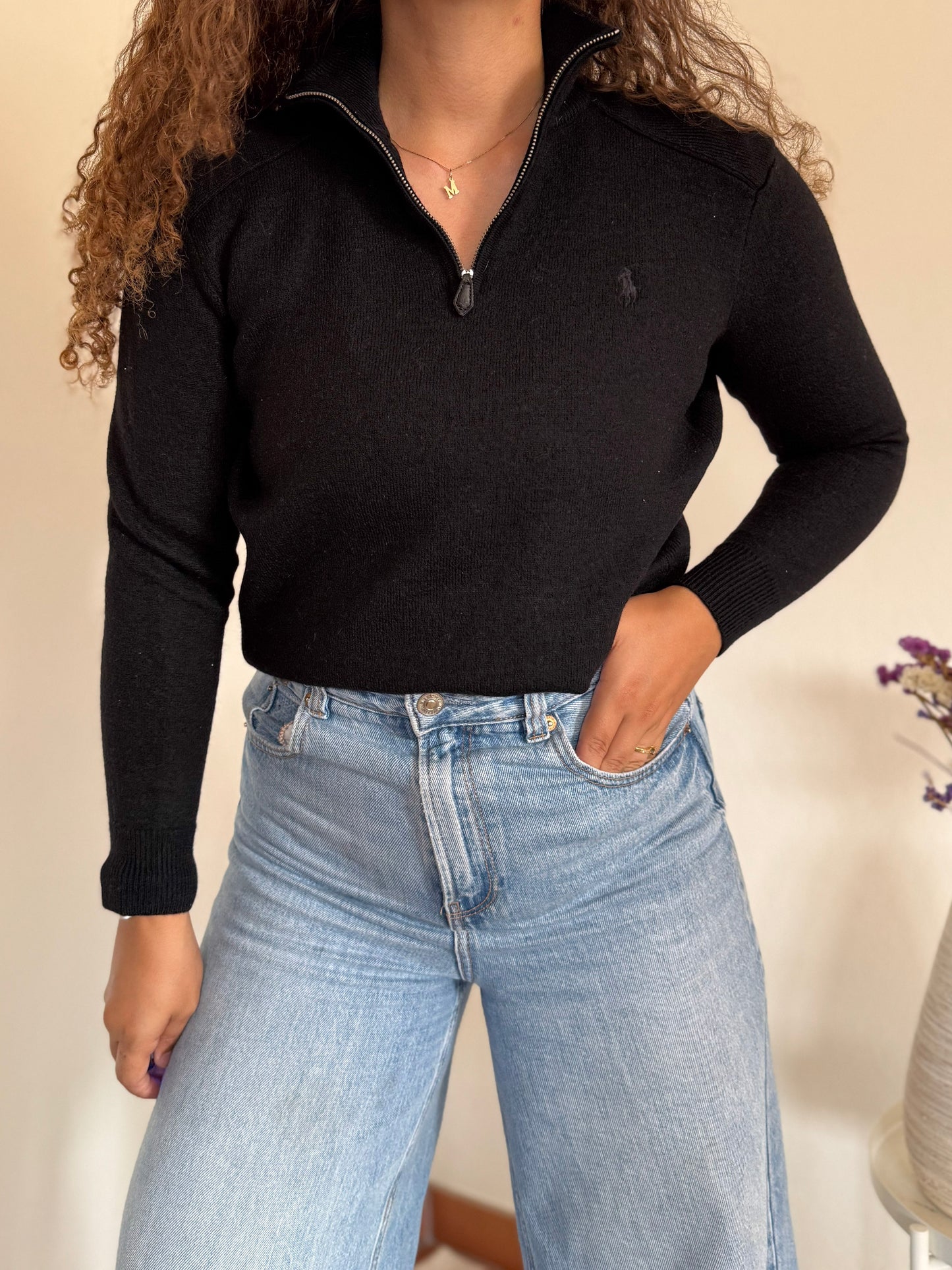 Camisola 1/4 zip neck Ralph Lauren 100% merino wool