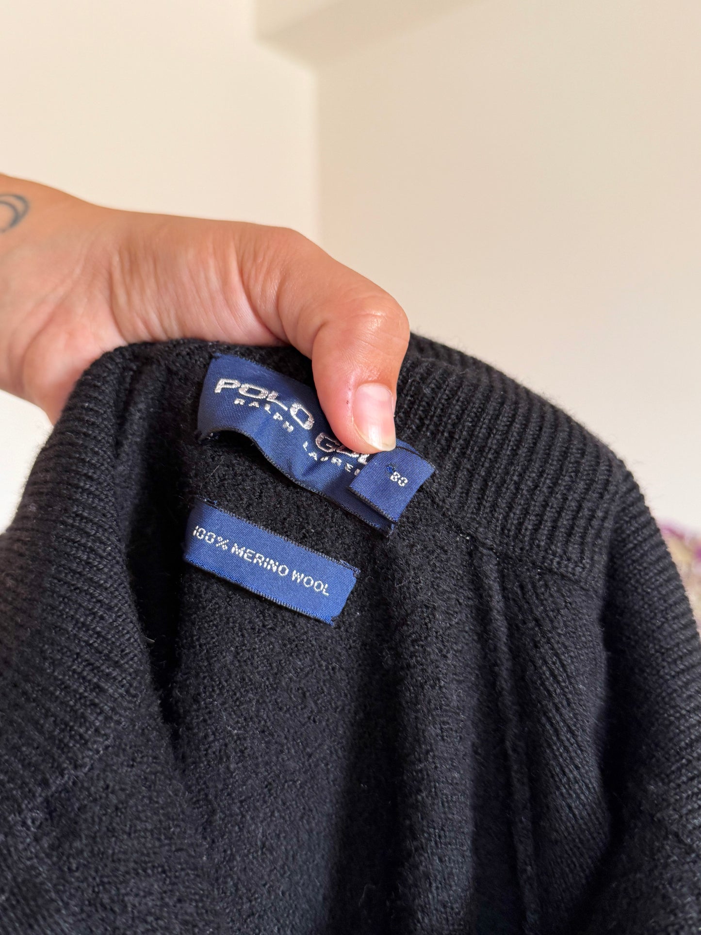 Camisola 1/4 zip neck Ralph Lauren 100% merino wool