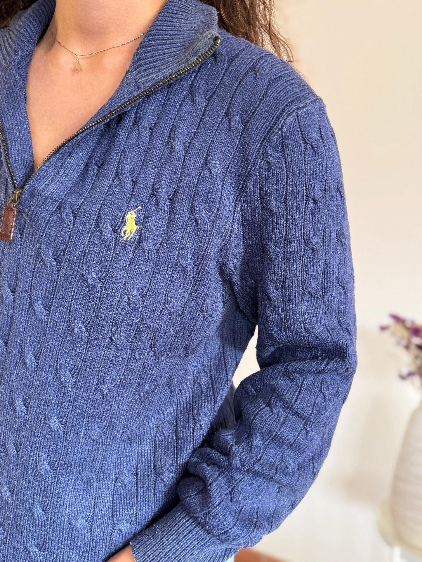 Camisola 1/4 zip neck cable knit Ralph Lauren