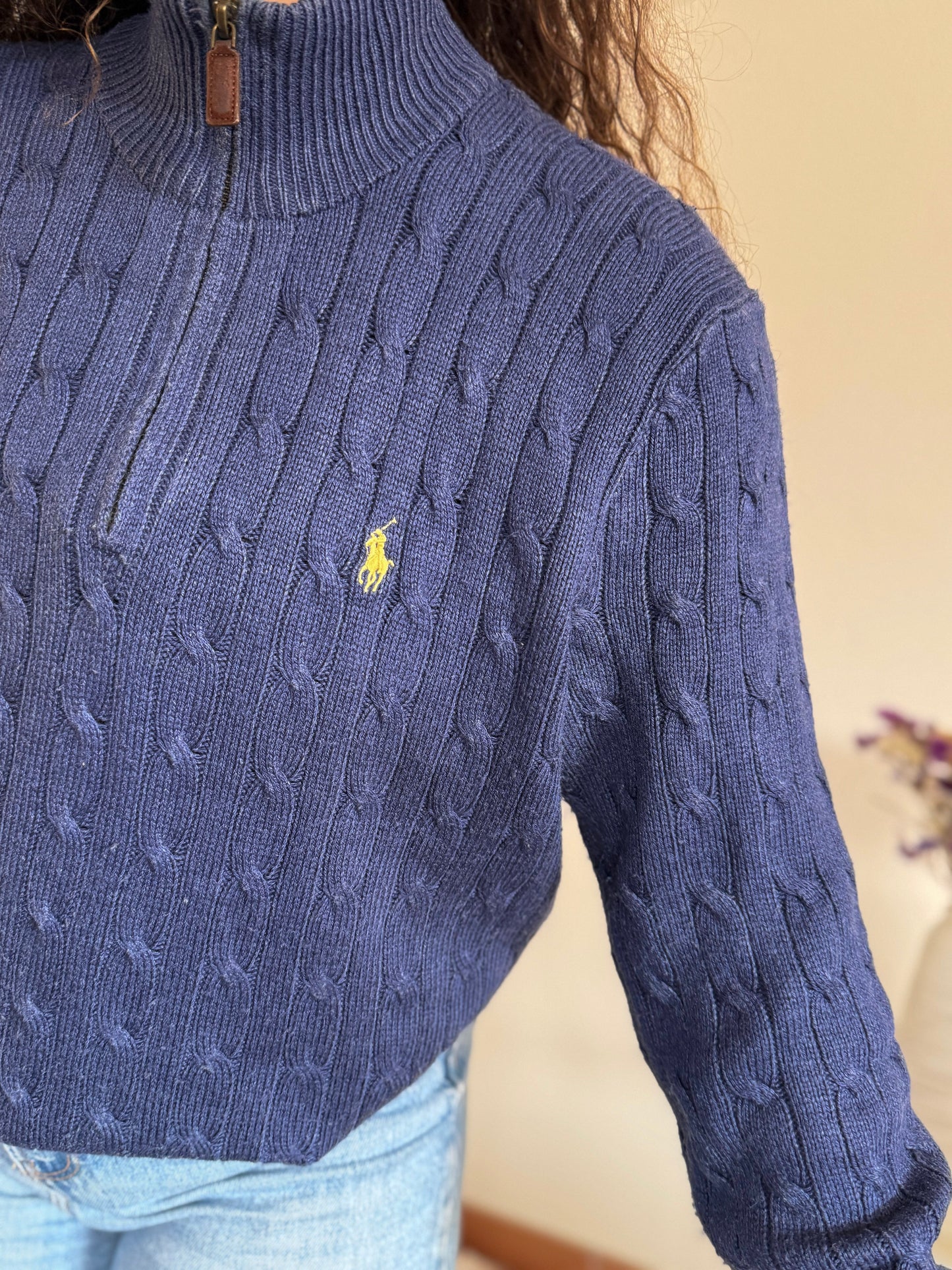Camisola 1/4 zip neck cable knit Ralph Lauren