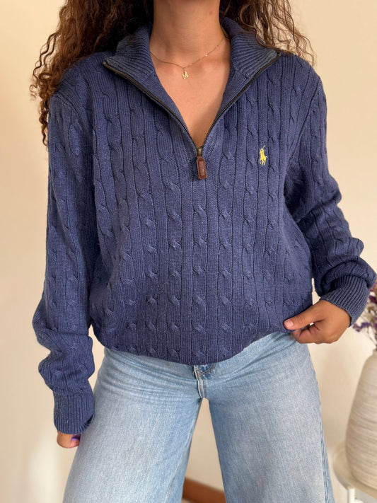 Camisola 1/4 zip neck cable knit Ralph Lauren