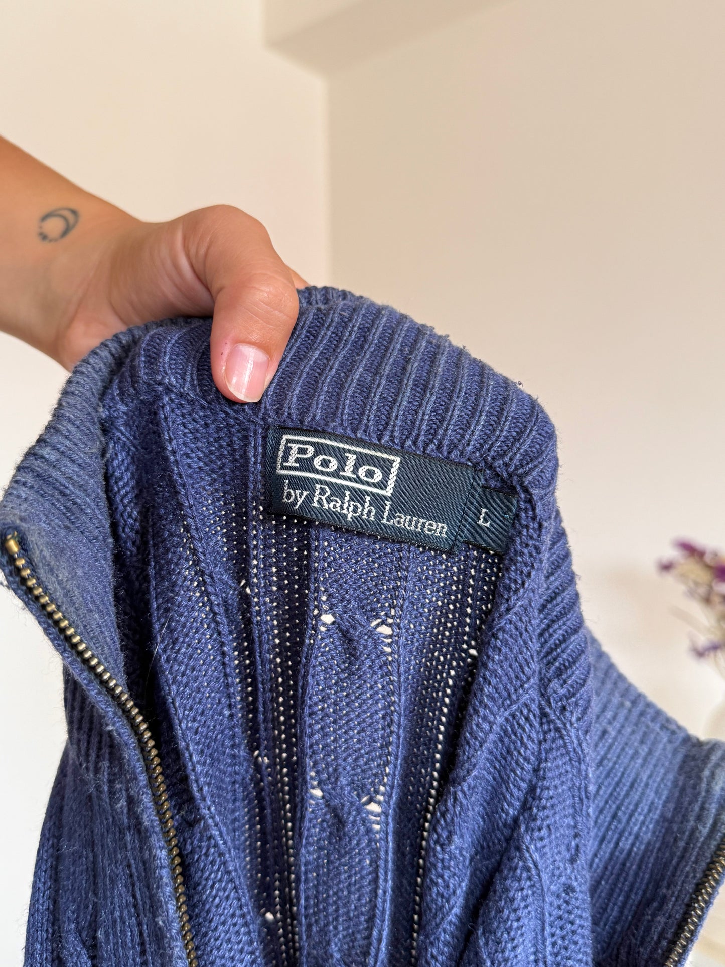 Camisola 1/4 zip neck cable knit Ralph Lauren