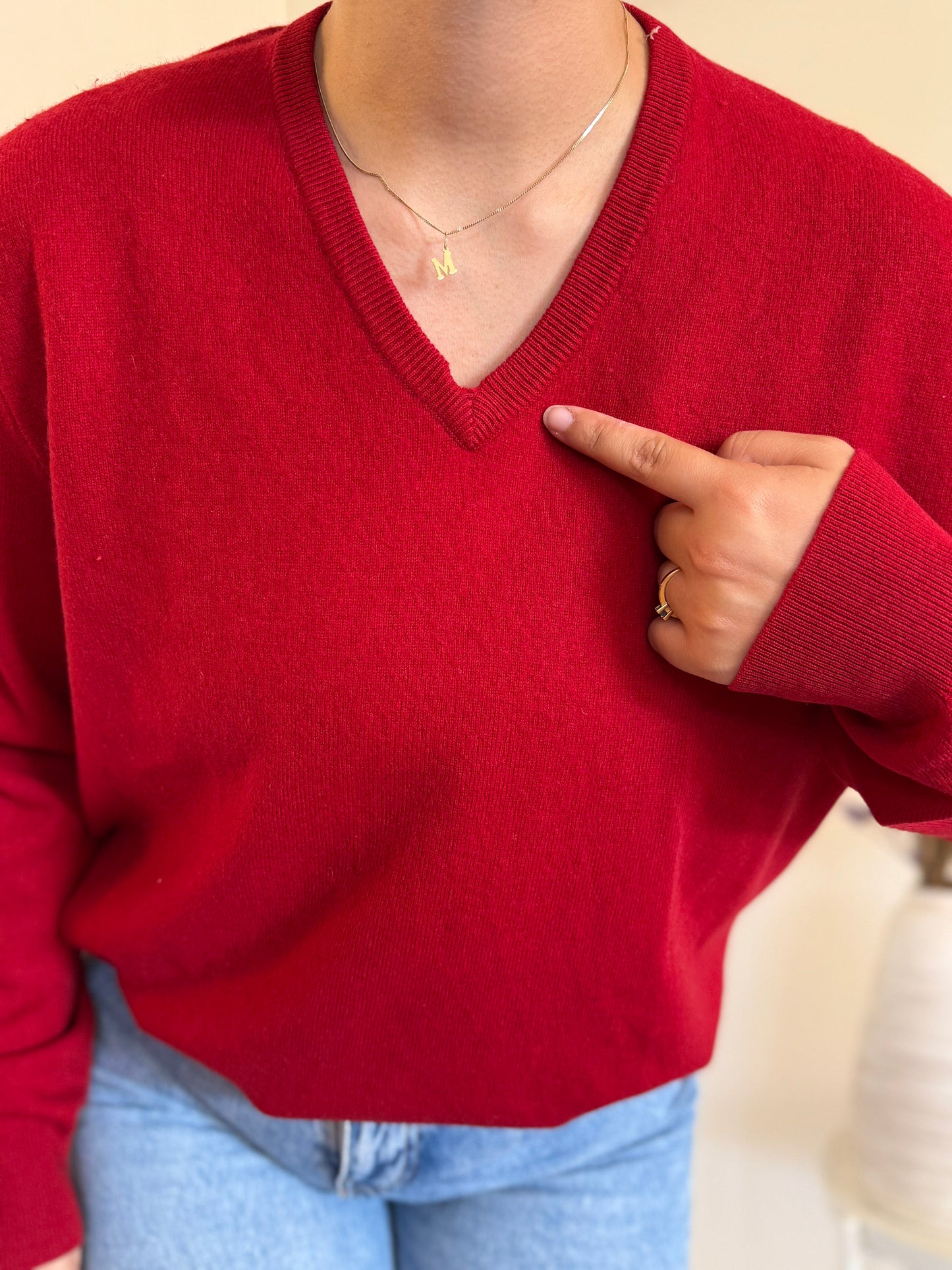 Ralph Lauren V-Neck Knit 100% Lã