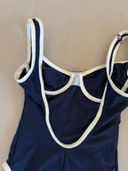 Fato de Banho Vintage Lusmar Azul e Branco c/ Aro (Veste S)