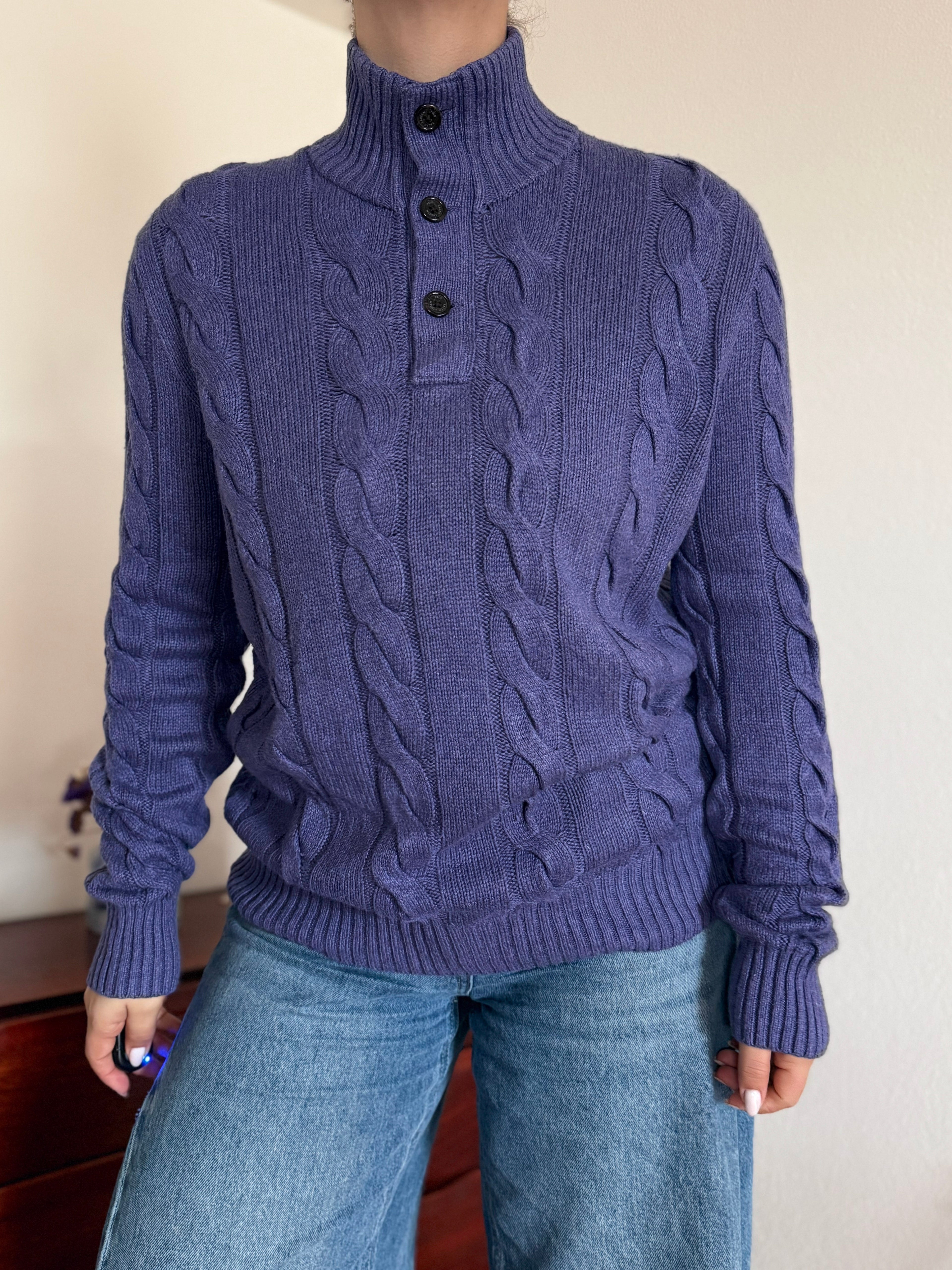 Polo Ralph Lauren 1/4 Button up 85% Silk 15% Cashmere Sweater
