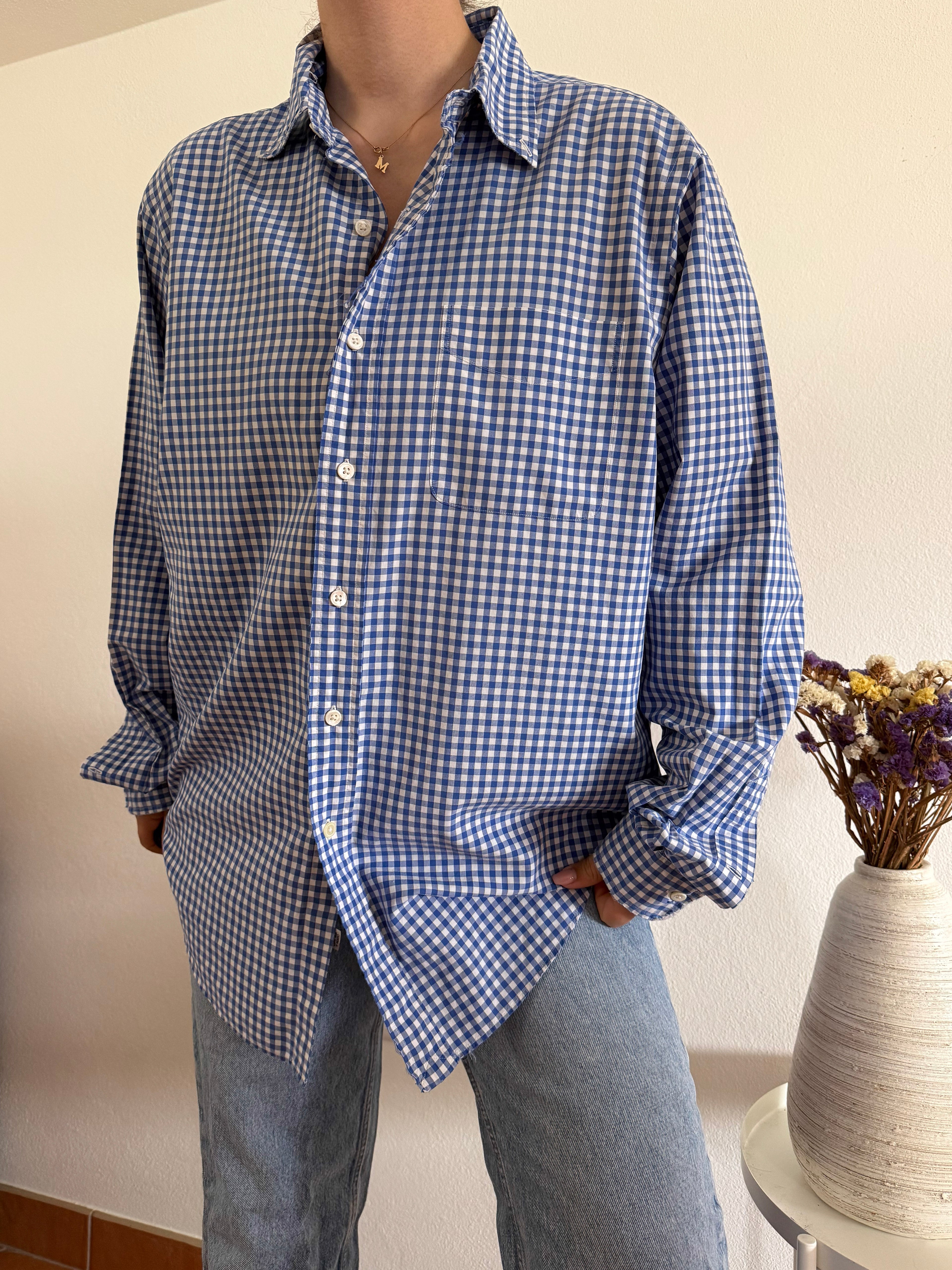 Ralph Lauren Shirt Classic Fit Plaid Blue 100% Cotton
