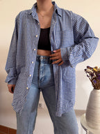 Ralph Lauren Shirt Classic Fit Plaid Blue 100% Cotton