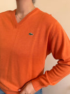 Lacoste V-Neck Knit Sweater 50% Wool 50% Acrylic