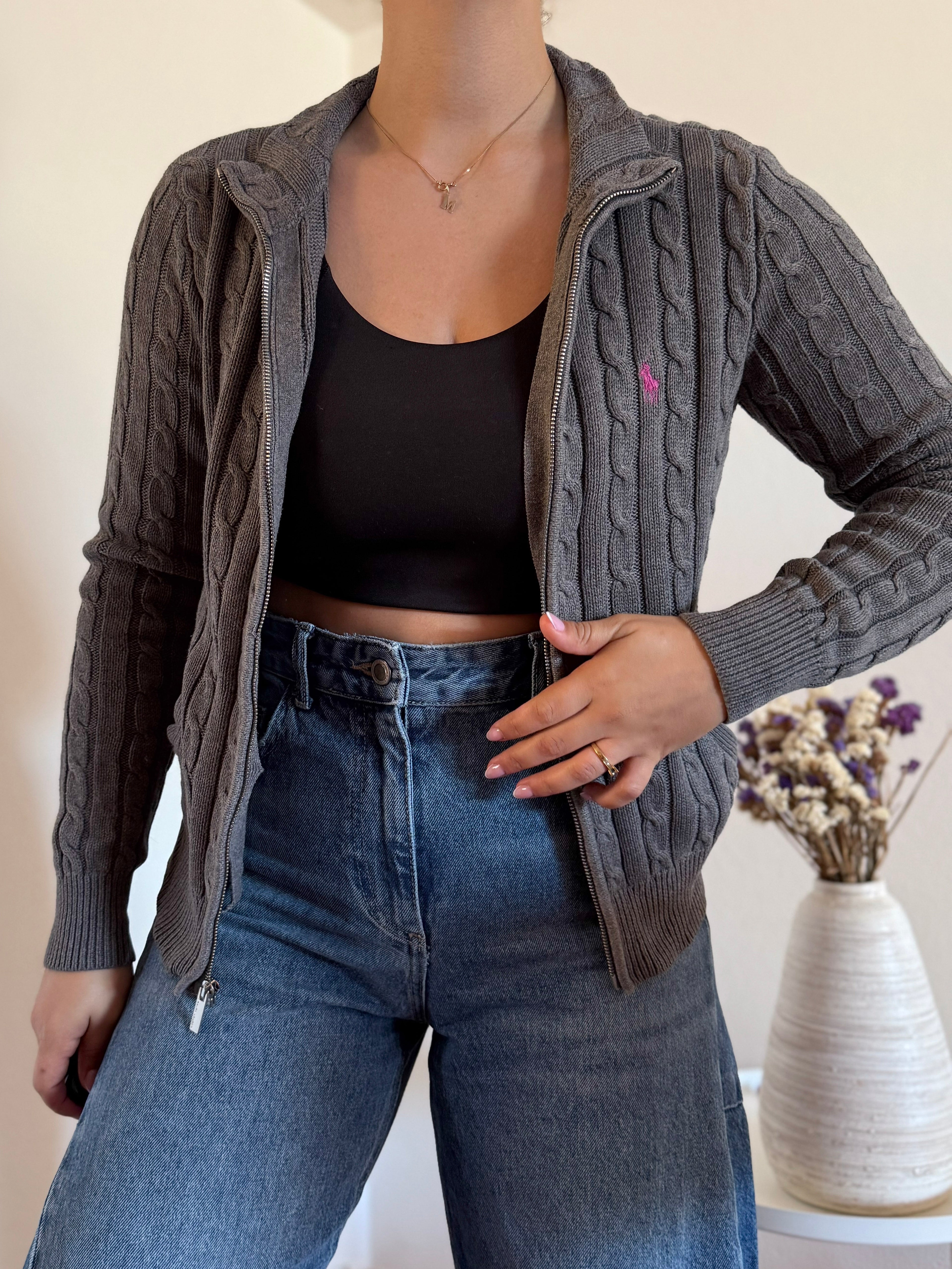 Ralph Lauren Cable Knit Full Zip Sweater