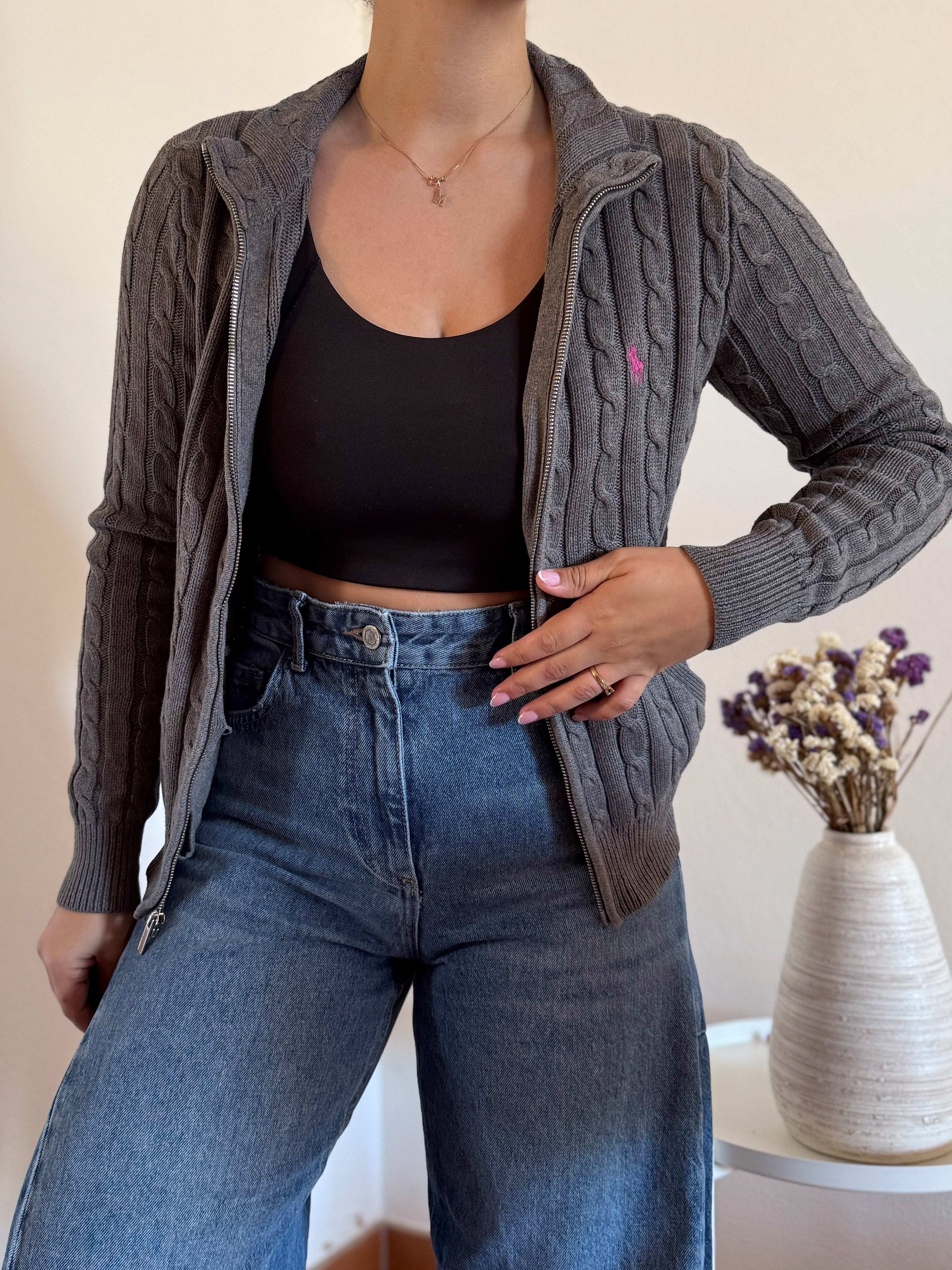 Ralph Lauren Cable Knit Full Zip Sweater