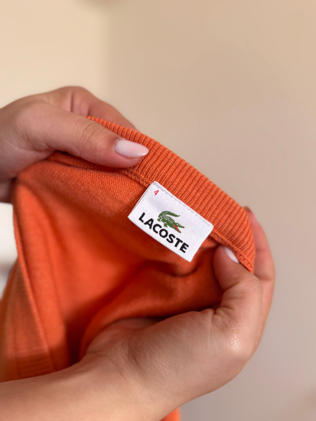 Lacoste V-Neck Knit Sweater 50% Wool 50% Acrylic