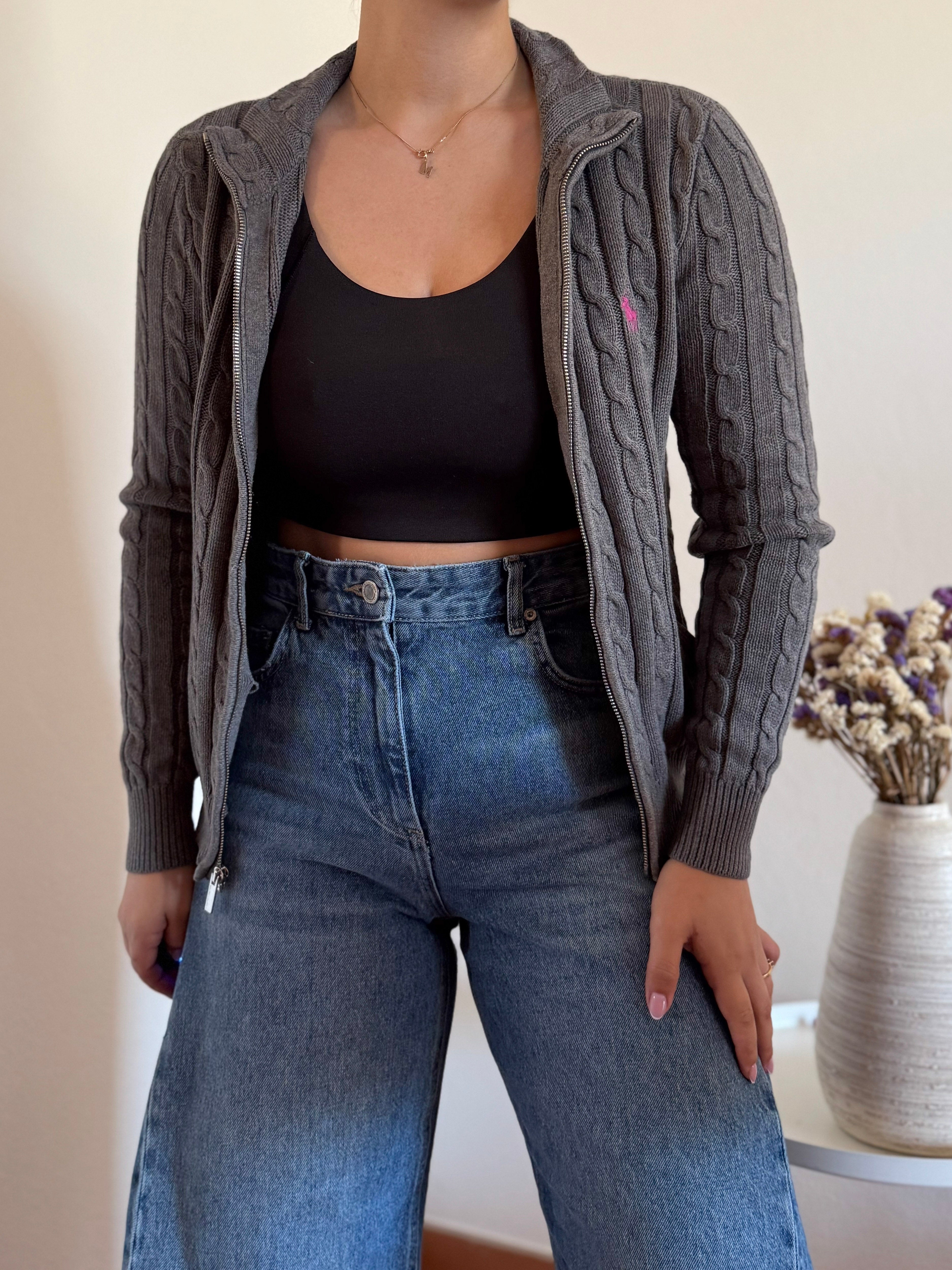 Ralph Lauren Cable Knit Full Zip Sweater