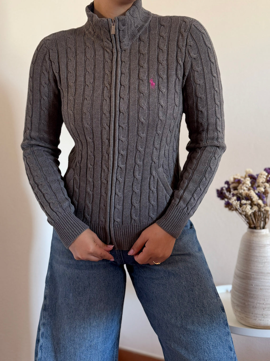 Ralph Lauren Cable Knit Full Zip Sweater