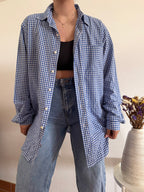 Ralph Lauren Shirt Classic Fit Plaid Blue 100% Cotton