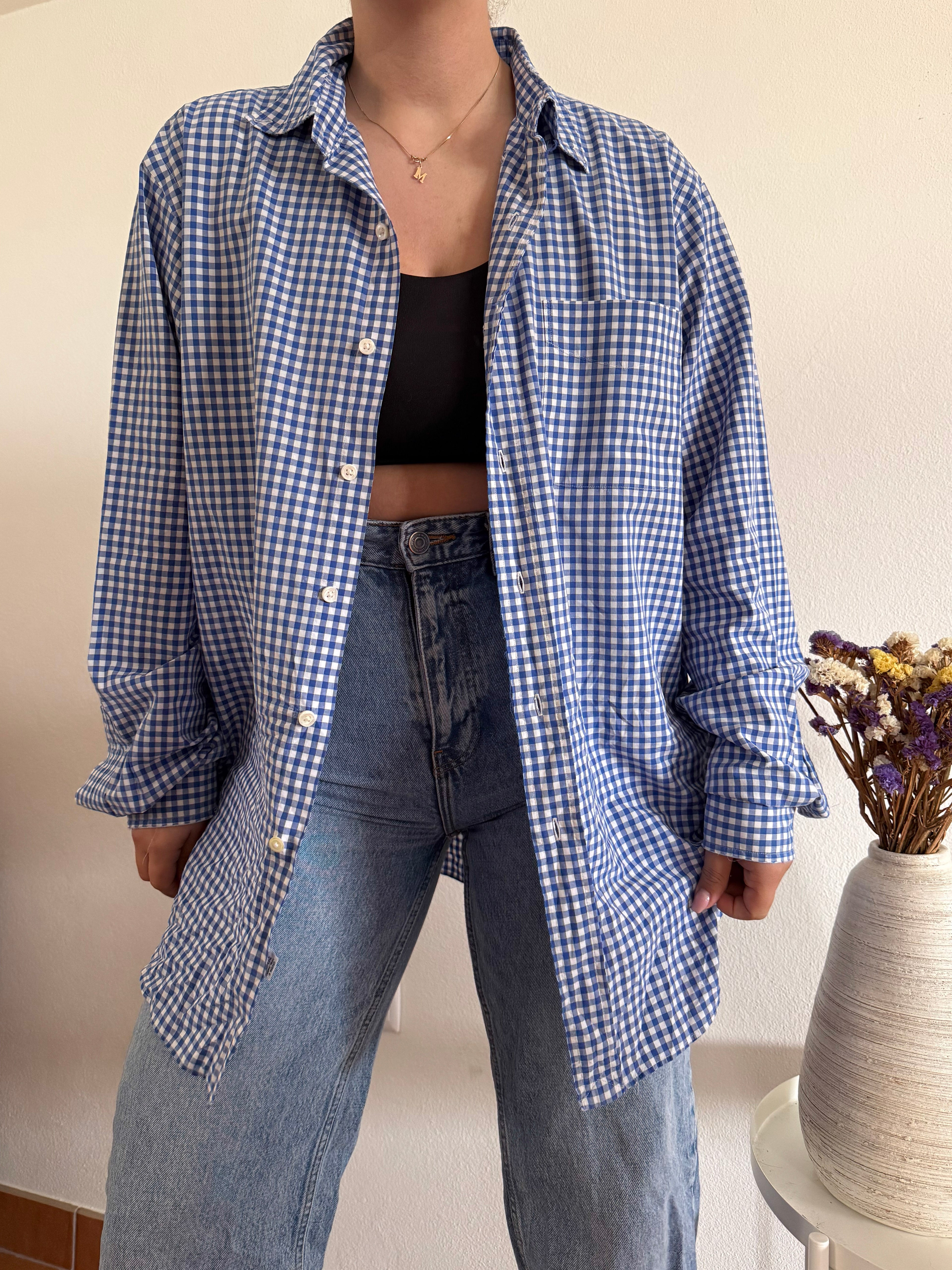 Ralph Lauren Shirt Classic Fit Plaid Blue 100% Cotton